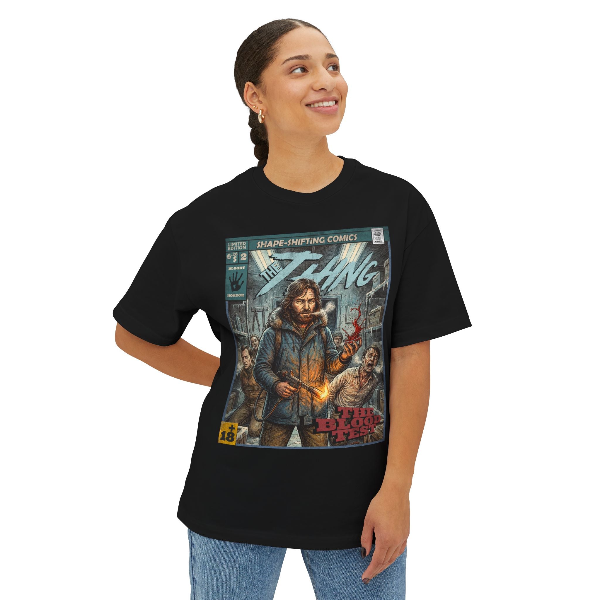 The Thing  Movie Comic Cover Oversized T-Shirt