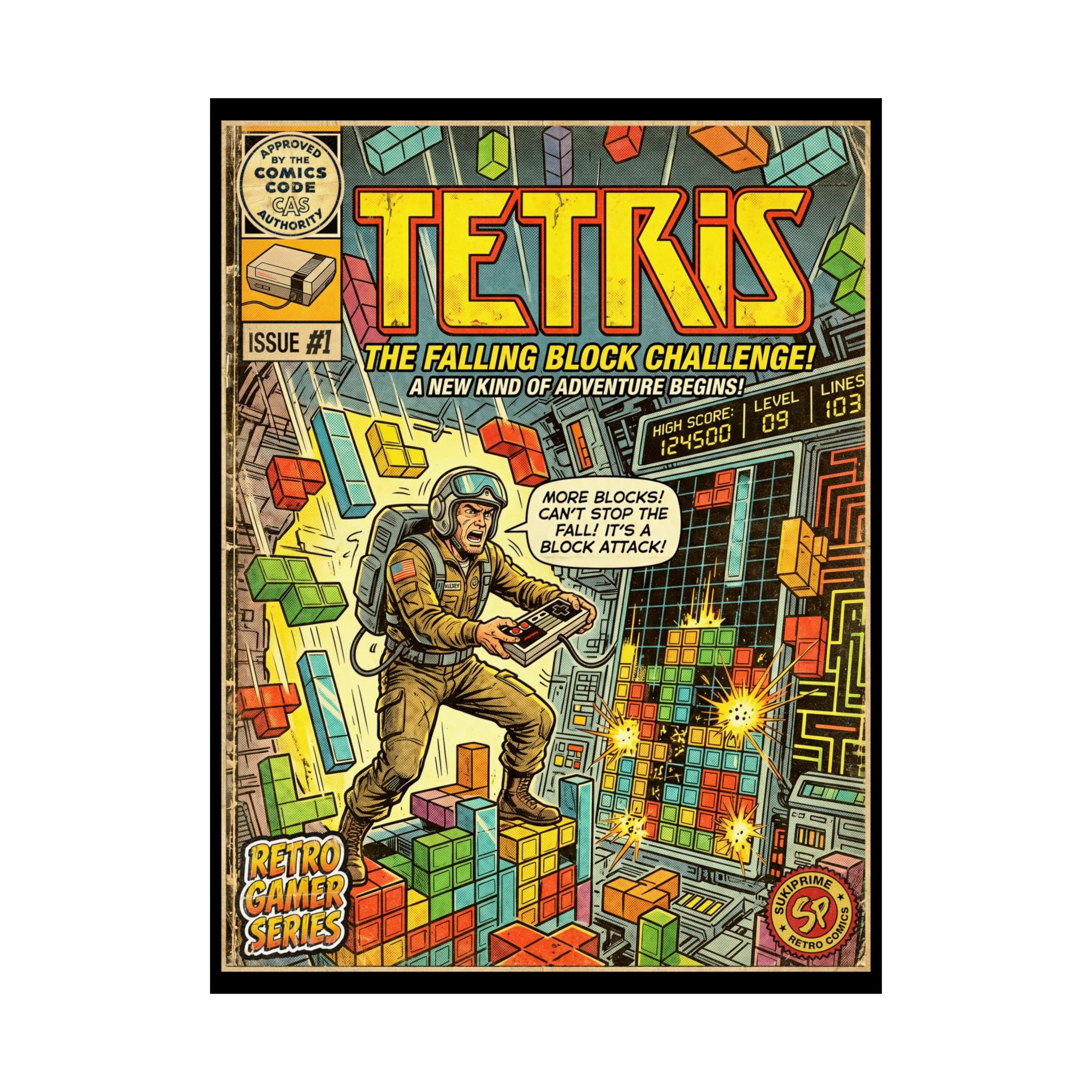 Tetris Comic Art Poster by SukiPrime