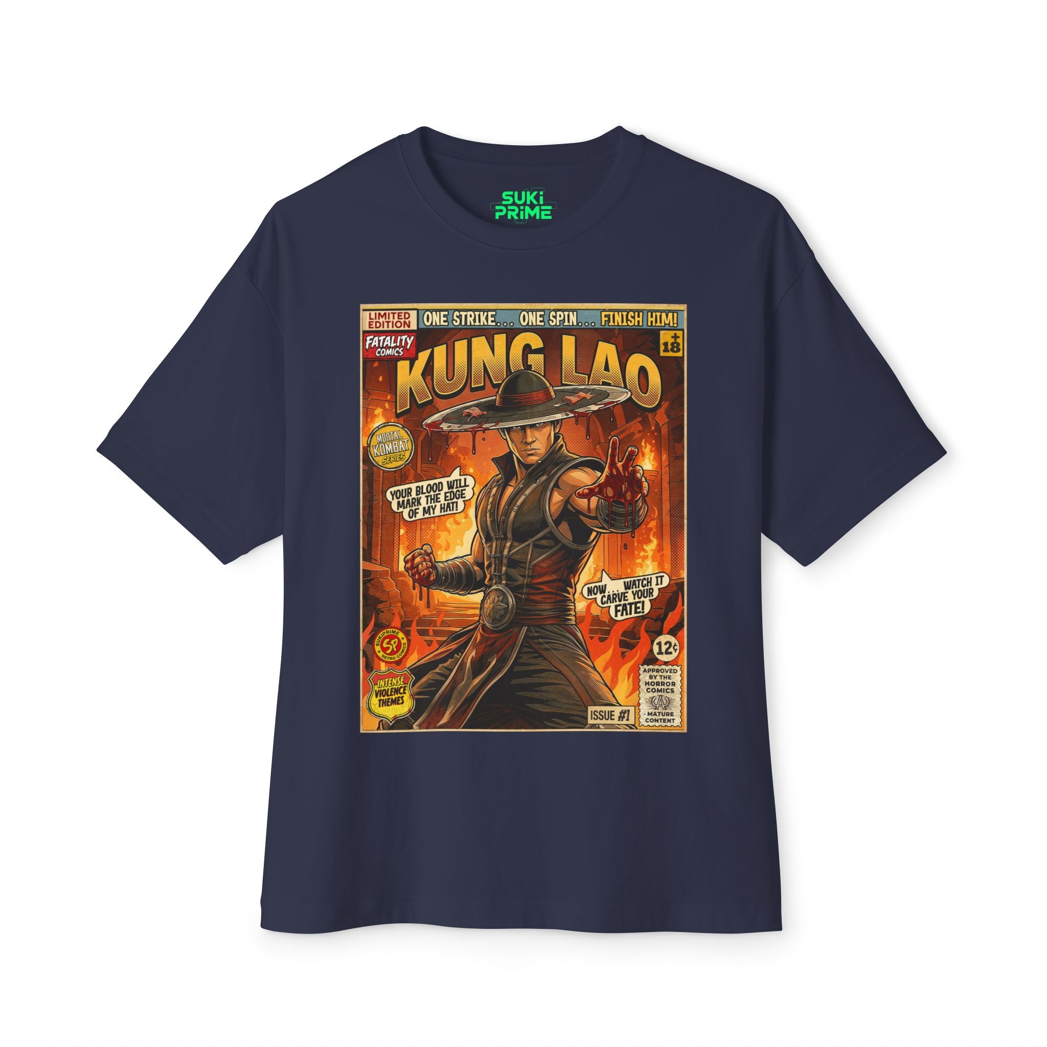 Kung Lao Mortal Kombat Comic Art Oversized T-Shirt