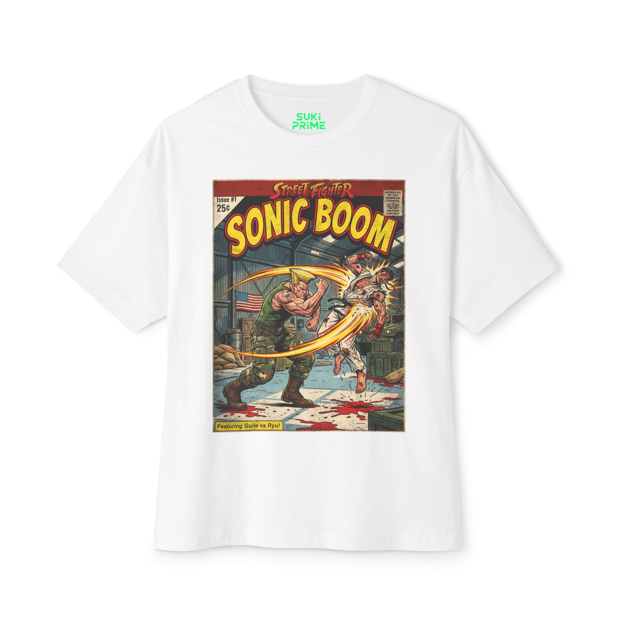 Guile Street Fighter Comic Cover Oversized T-Shirt