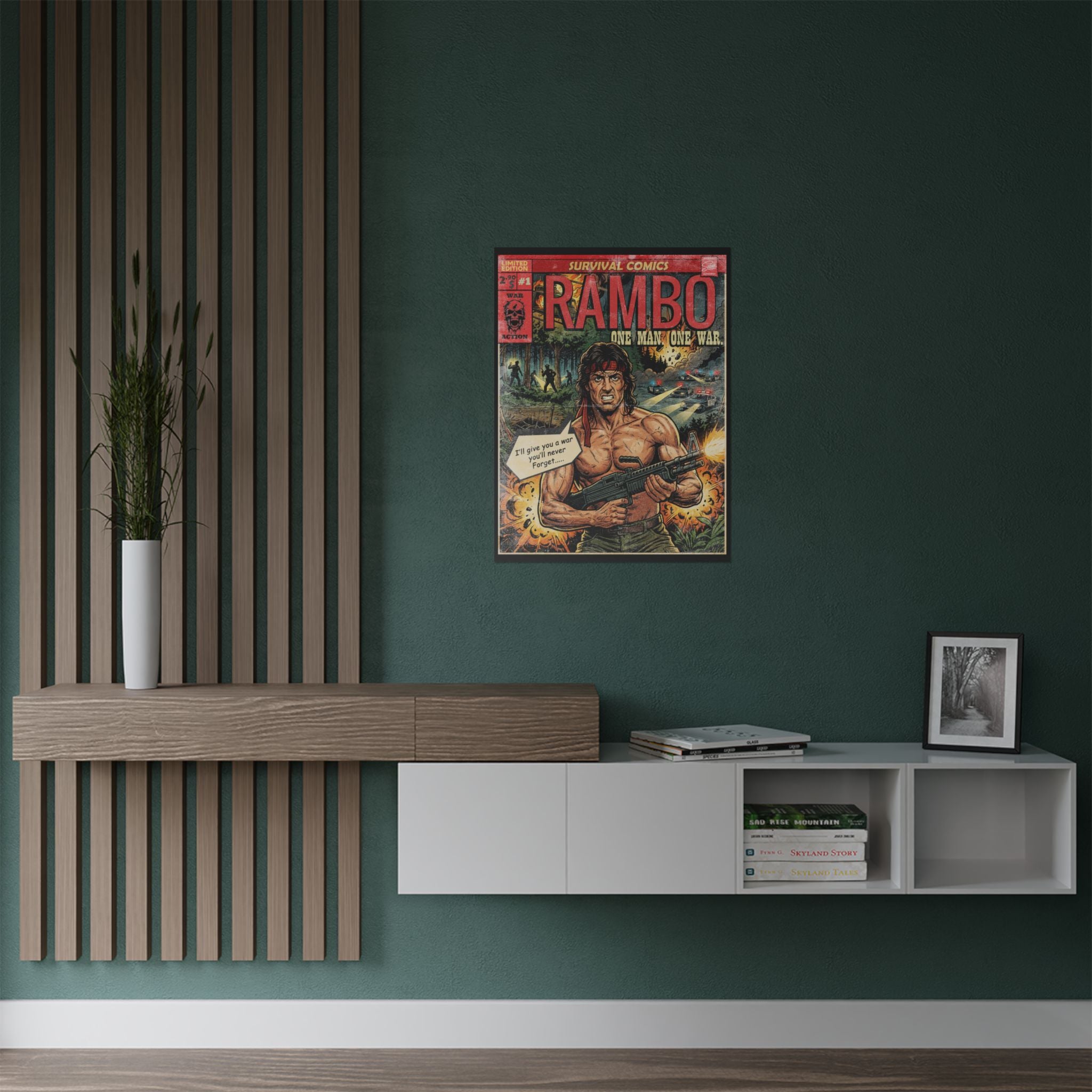 Rambo Movie Comic Satin Poster (300gsm) 18″ x 24″ (Vertical)
