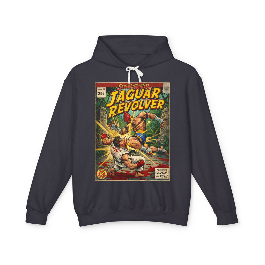 Adon Street Fighter Comic Cover Gaming Hoodie featuring unique vintage comic cover art. High-quality gaming apparel for retro fans by SukiPrime