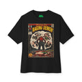 Black t-shirt with a graphic design of 'Raging Demon' on a white background featuring unique vintage comic cover art, High-quality gaming apparel for retro horror fans by sukiprime