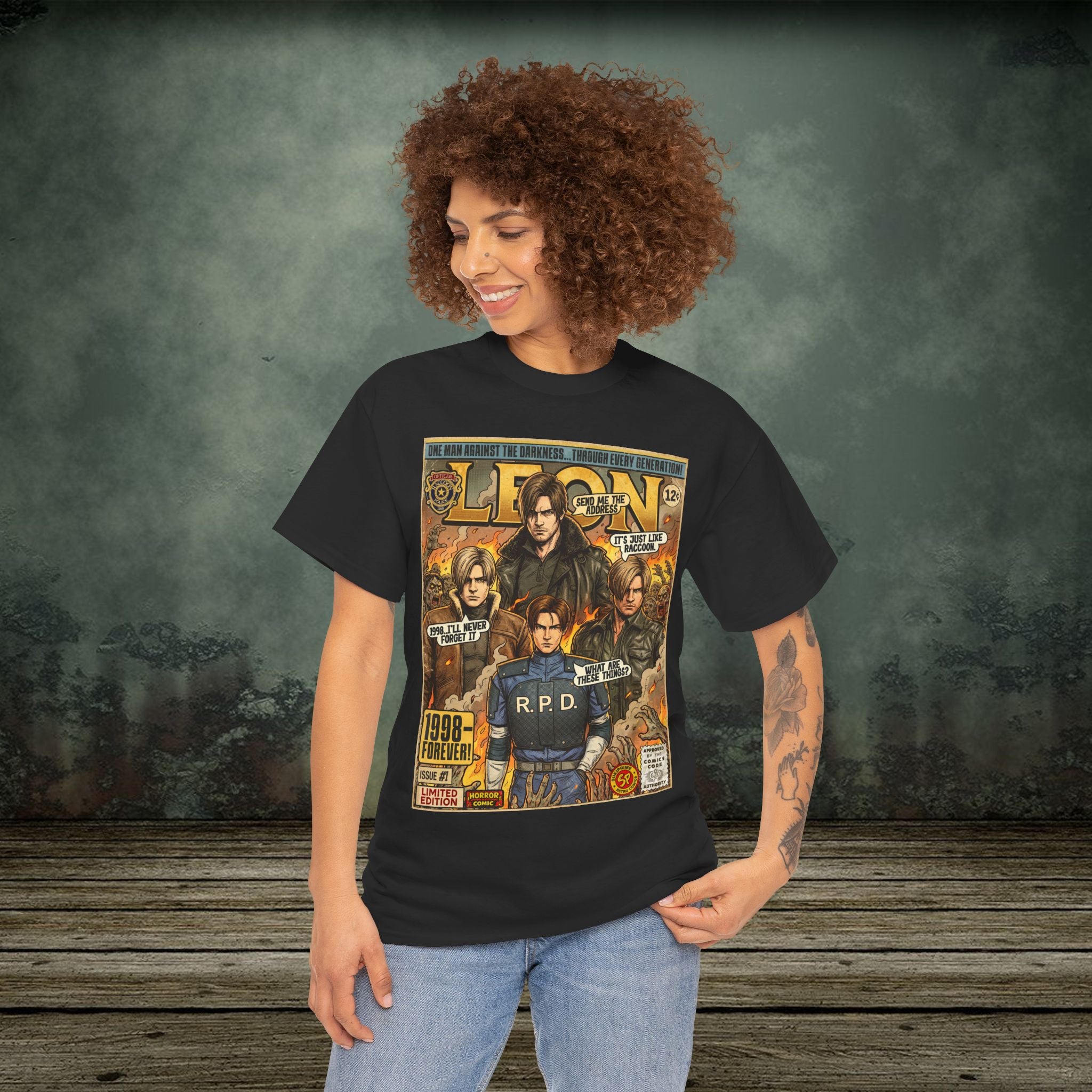 Resident Evil Leon Comic Art T-Shirt