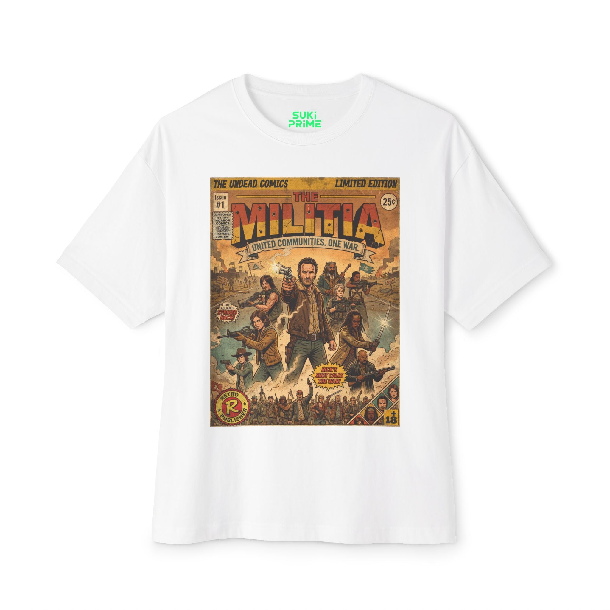The Militia Comic Cover Oversized T‑Shirt