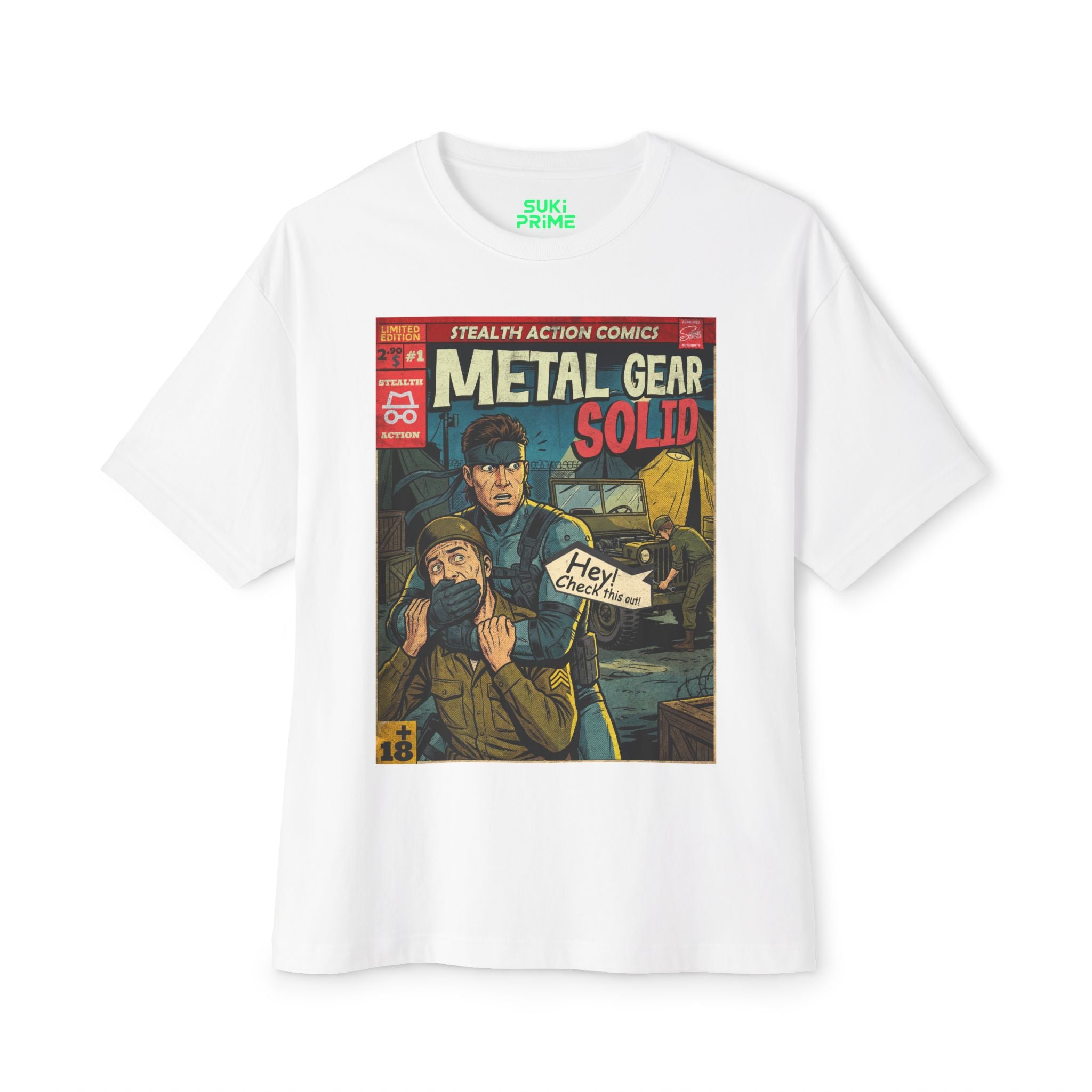 Metal Gear Solid Comic Cover Oversized T-Shirt