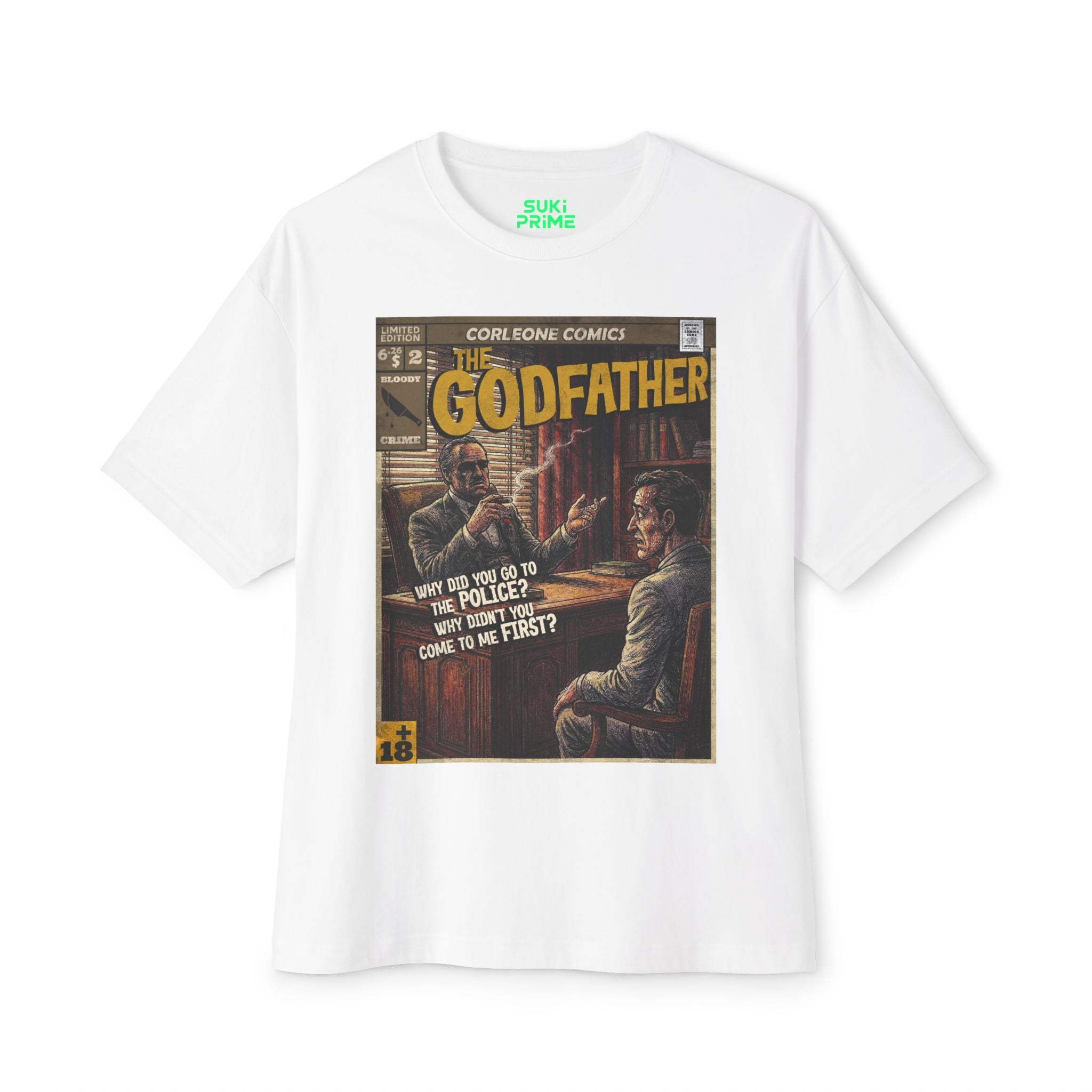 The Godfather Movie Comic Cover Oversized T-Shirt