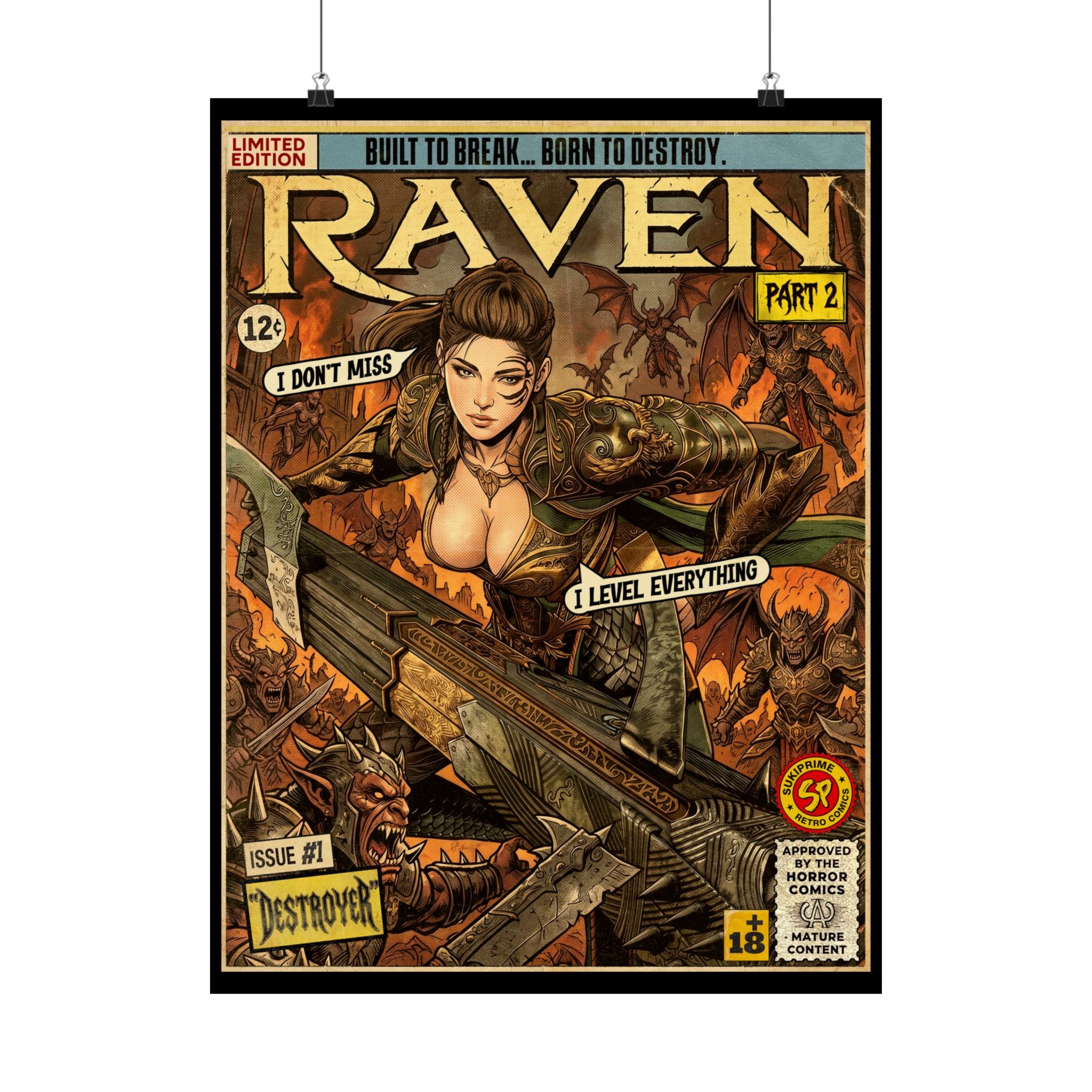 Raven 2 Destroyer Comic Art Poster by SukiPrime