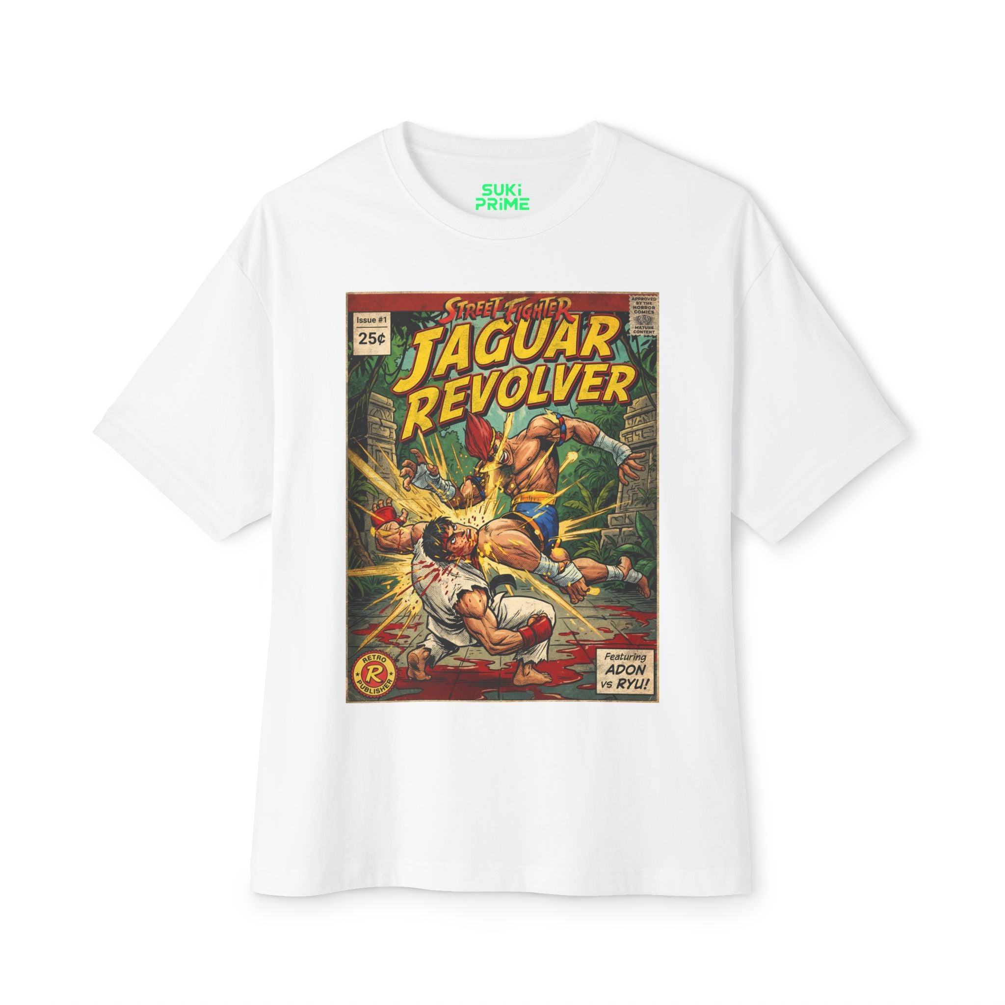 Adon Street Fighter Comic Cover Oversized T-Shirt