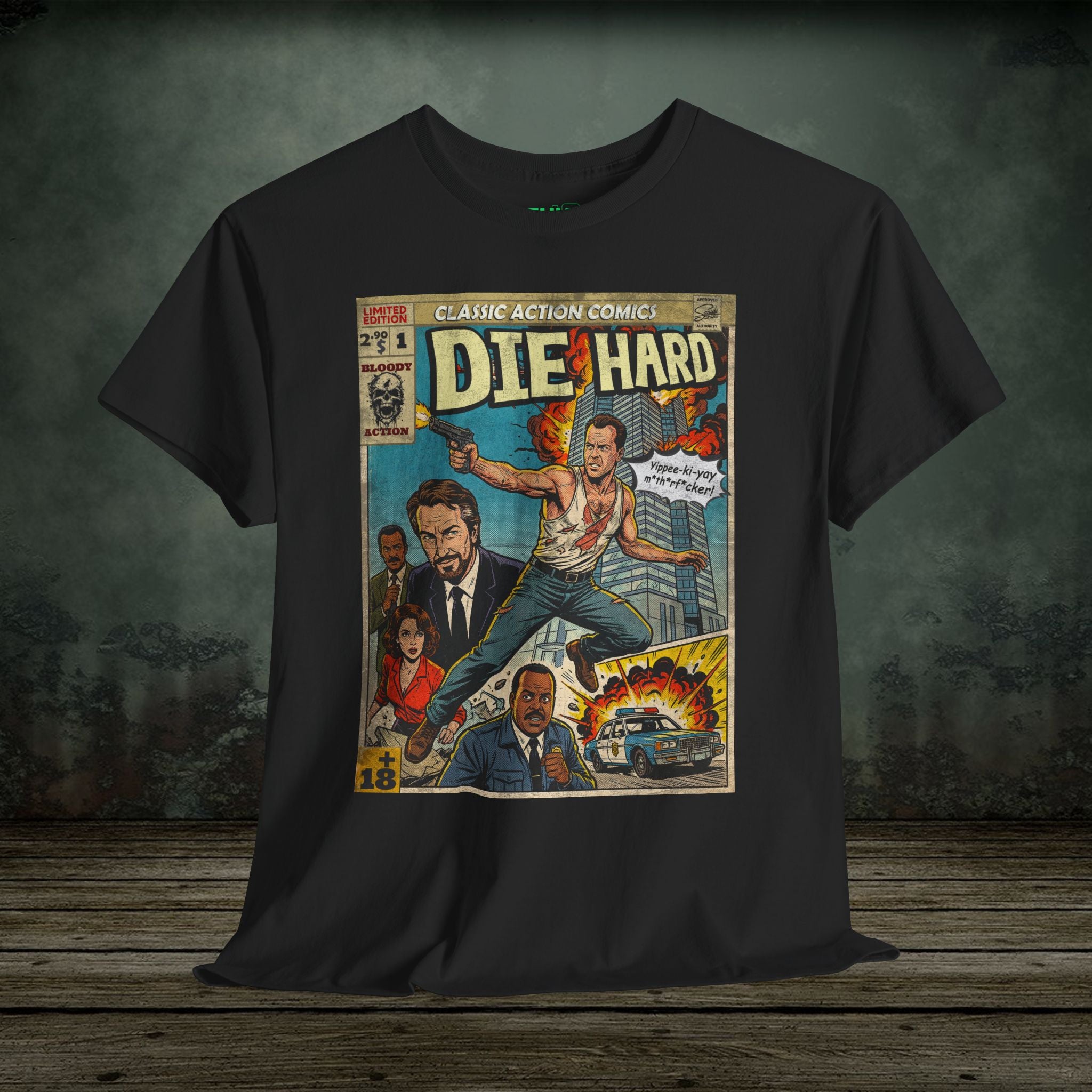 Die Hard Comic Retro Classic Vintage Movie T-Shirt