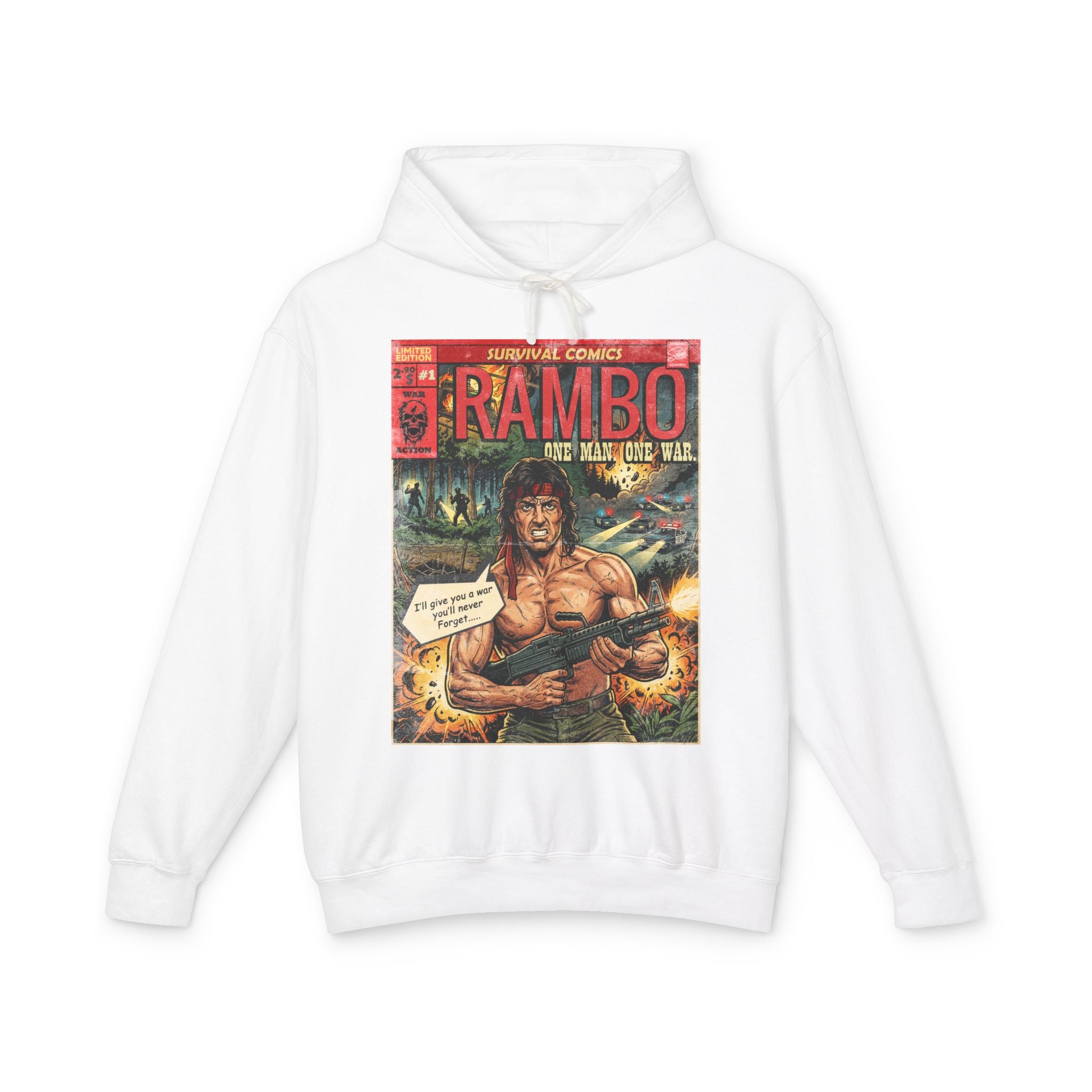 Rambo Movie Comic Cover Hoodie