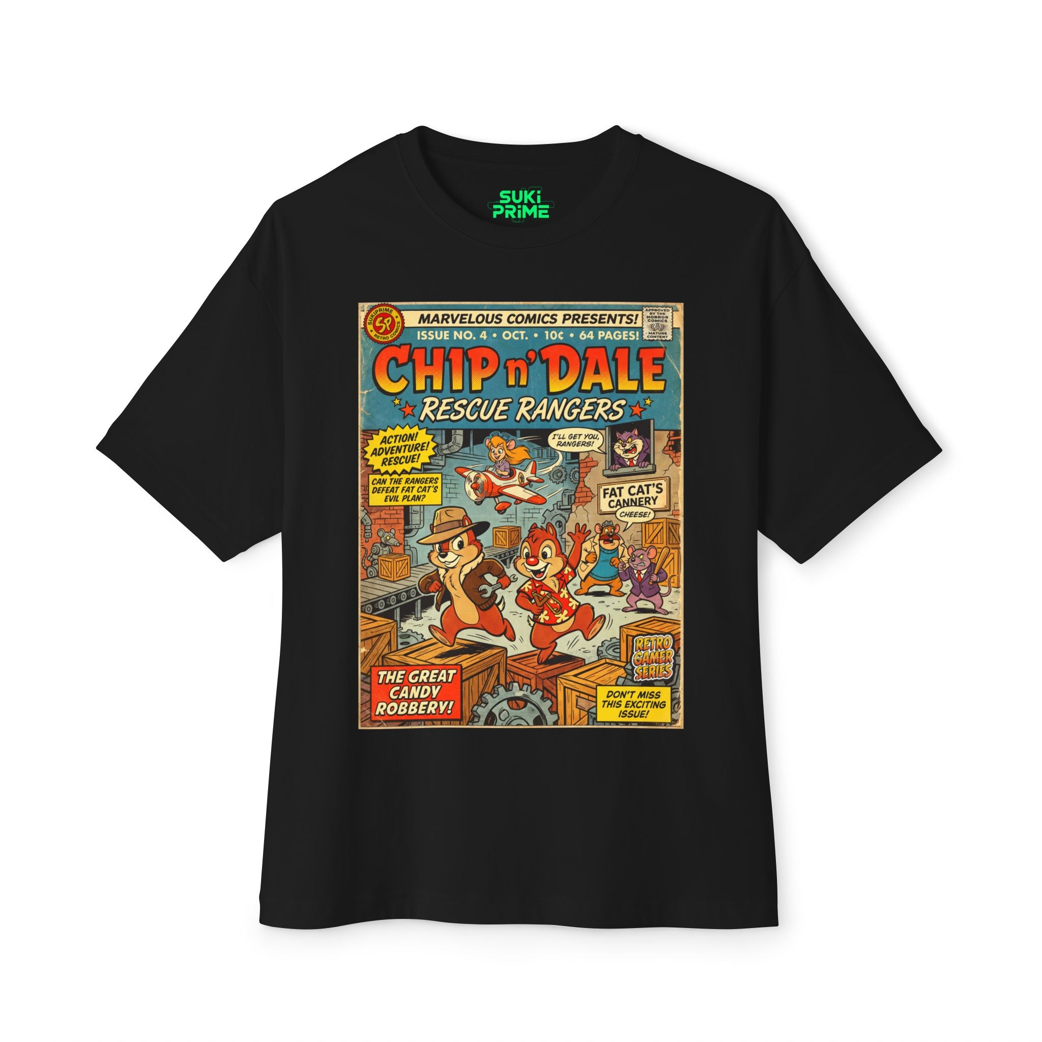 Chip 'n Dale Rescue Rangers Comic Art Oversized T-Shirt by SukiPrime