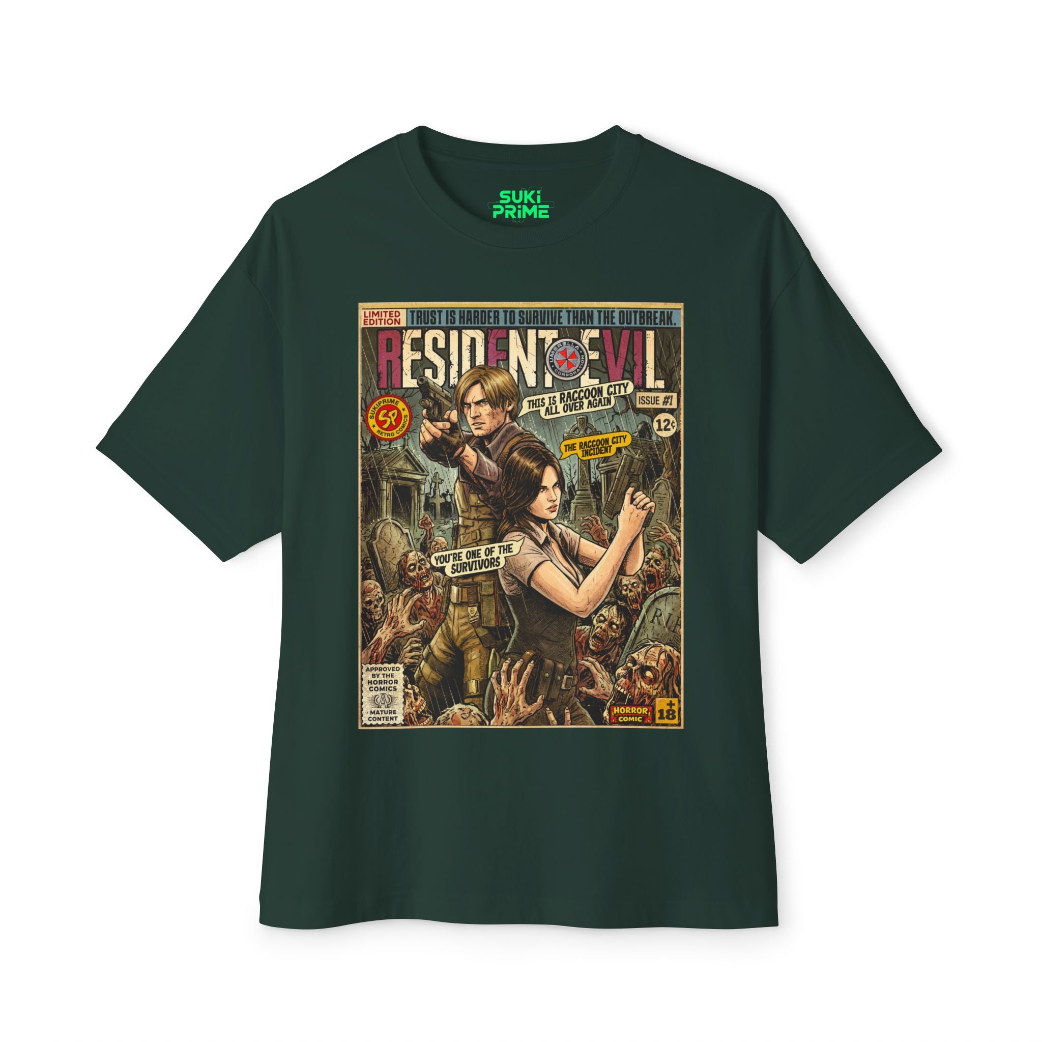 Resident Evil 6 Leon and Helena Comic Art Oversized T-Shirt