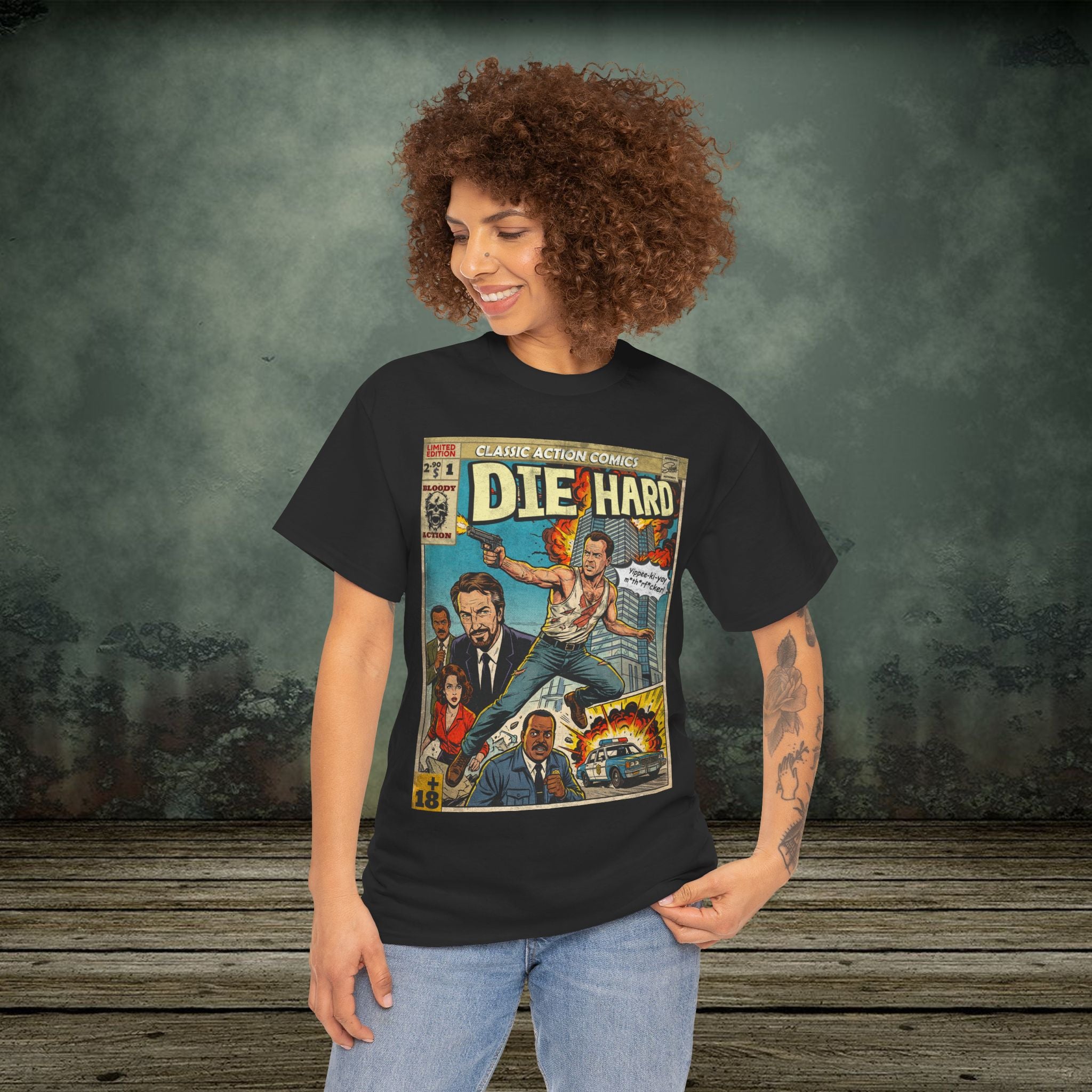 Die Hard Comic Retro Classic Vintage Movie T-Shirt