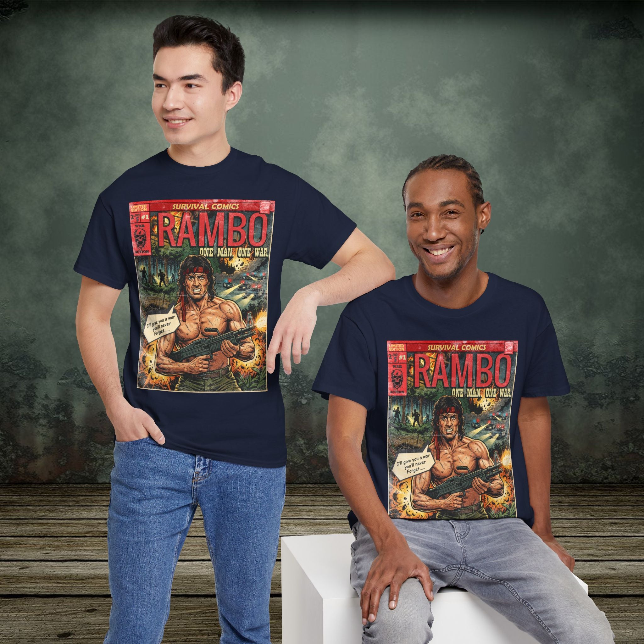 Rambo Vintage Retro Comic Cover T-Shirt