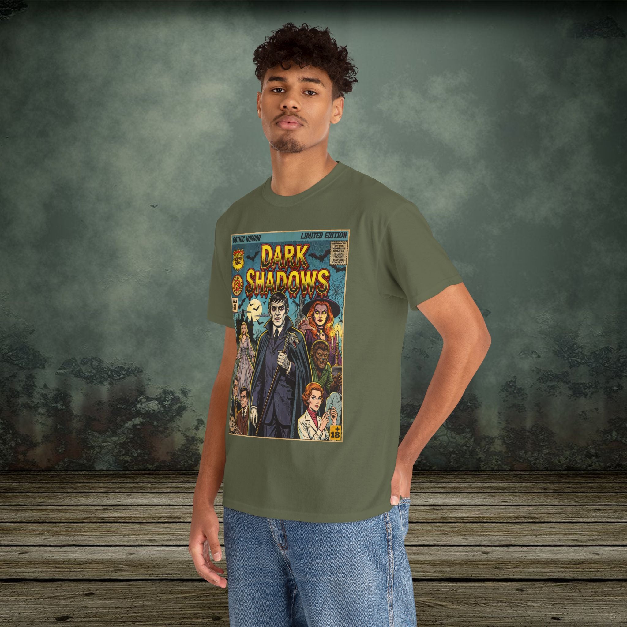 Dark Shadows Classic Horror Movie Comic Art T-Shirt
