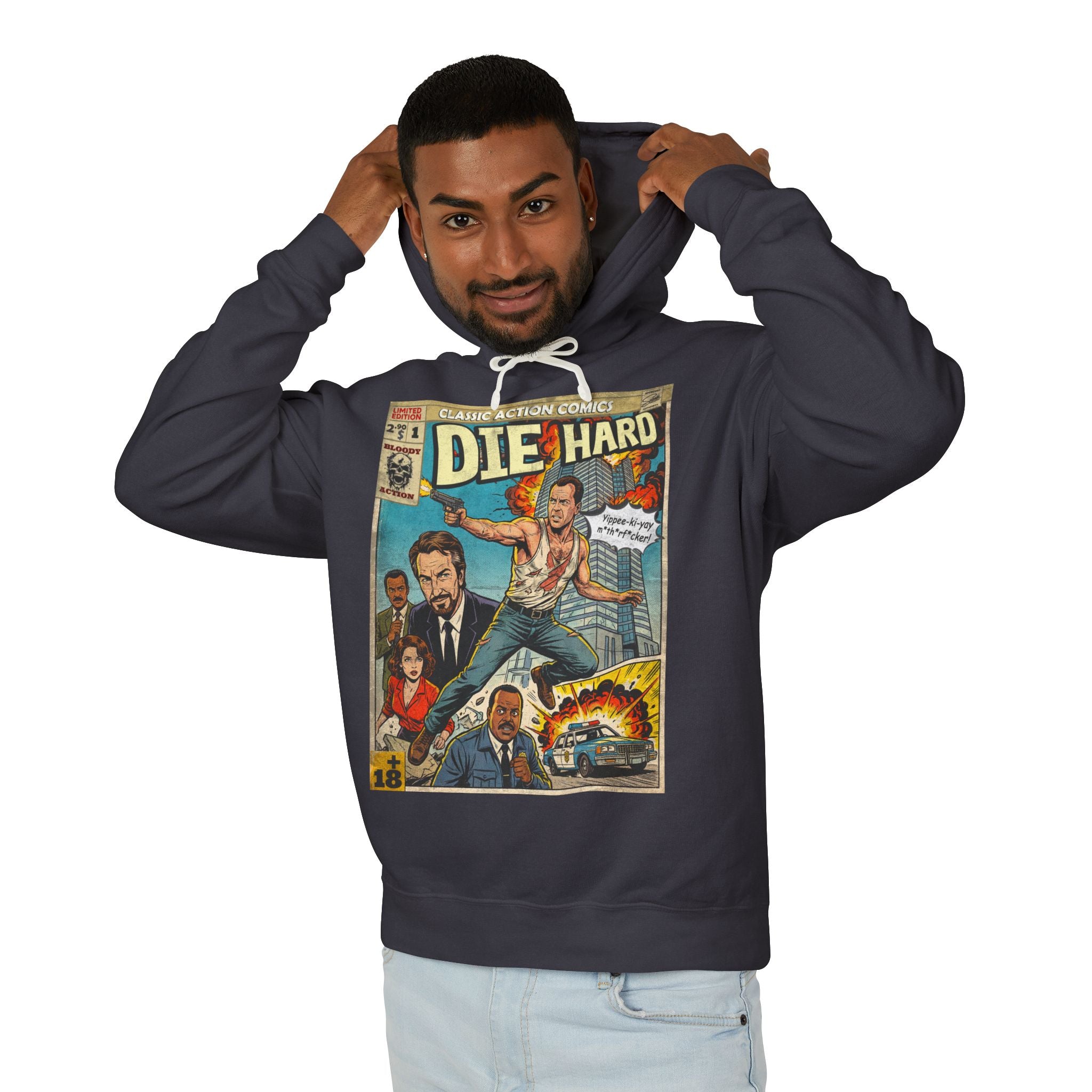 Die Hard Movie Comic Cover Hoodie