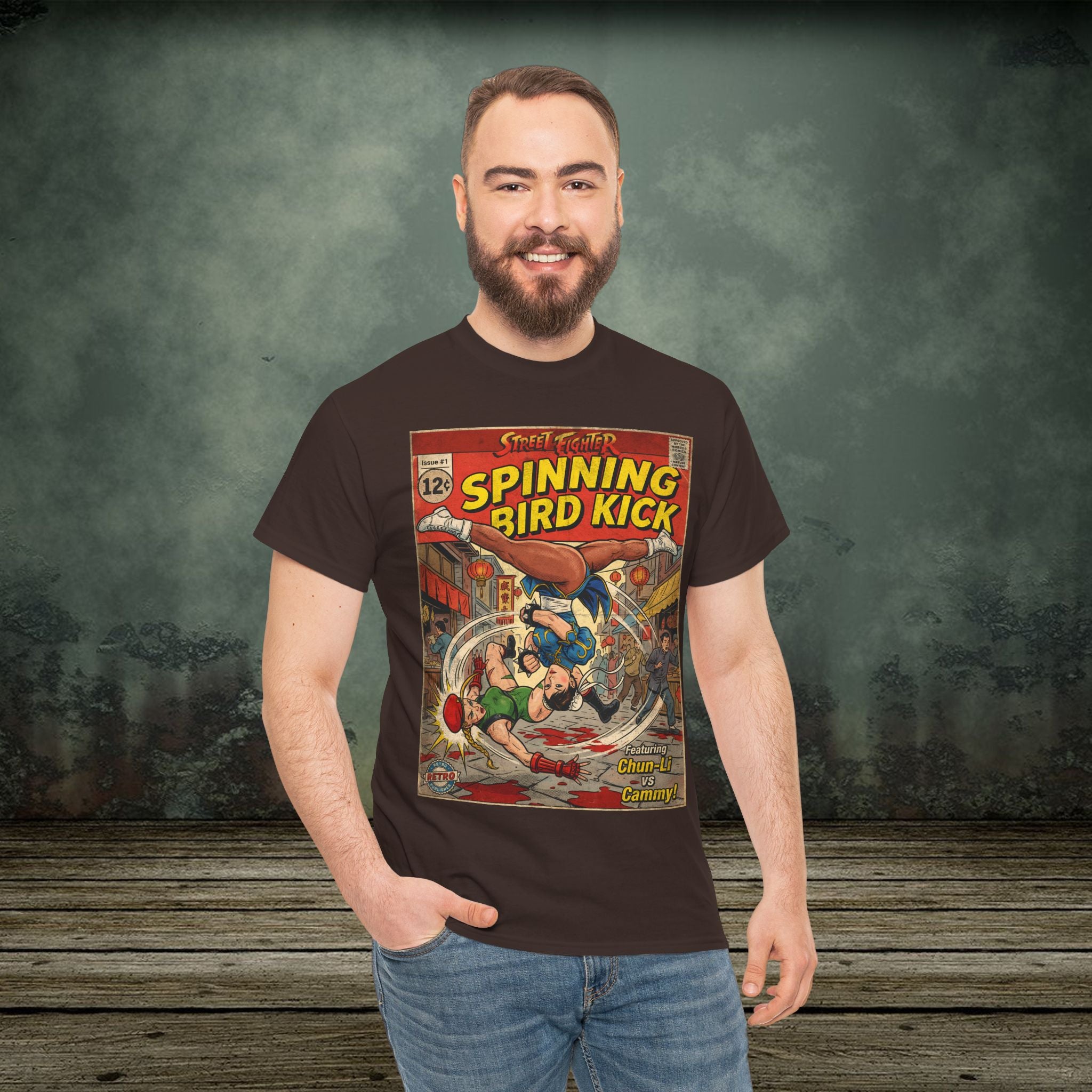 illustrated gaming t-shirt with comic book cover art style design by SukiPrime