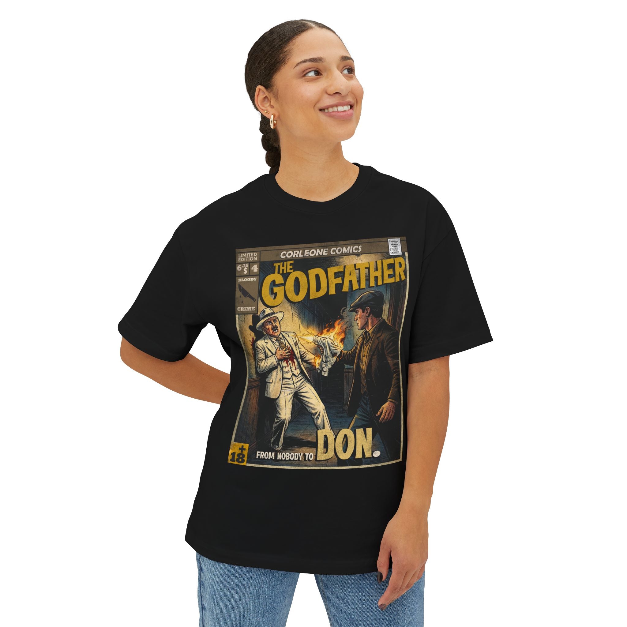 The Godfather Movie Comic Cover Oversized T-Shirt