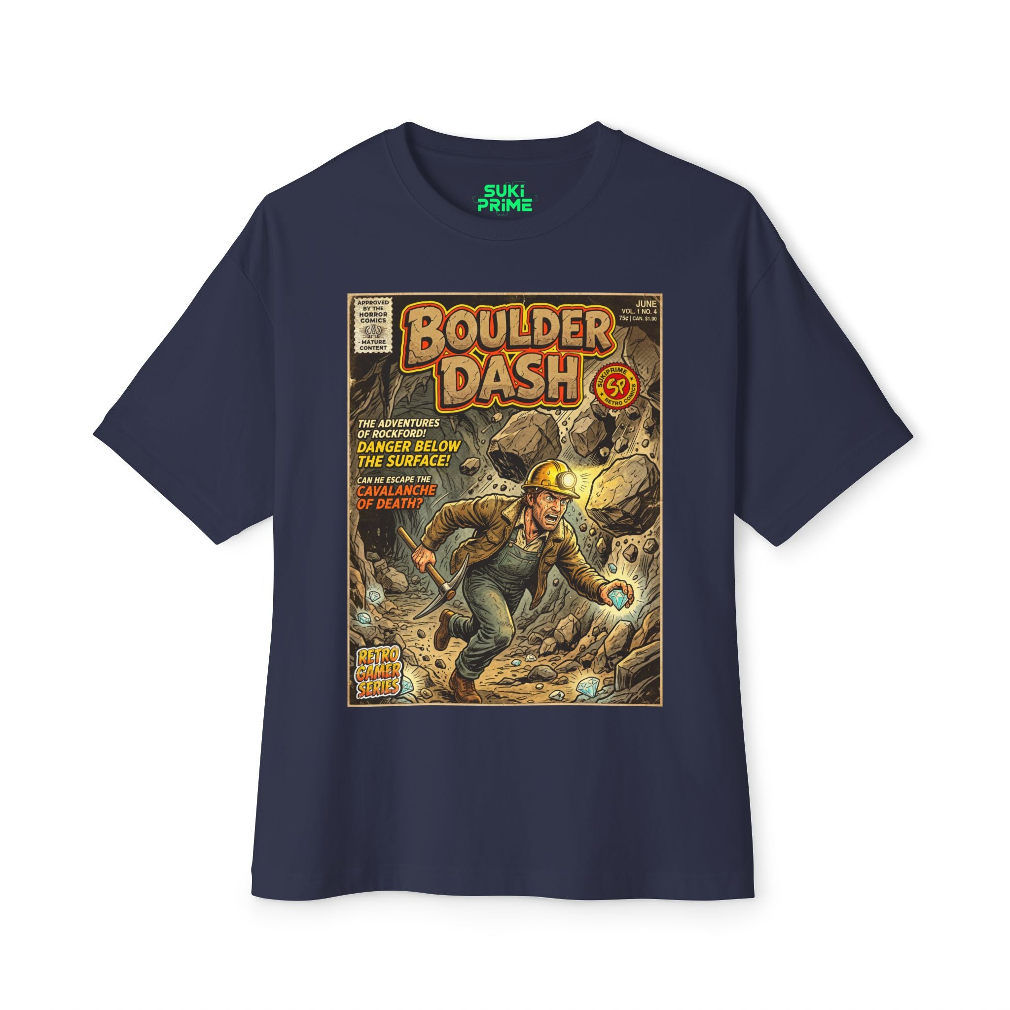 Boulder Dash Comic Art Oversized T-Shirt