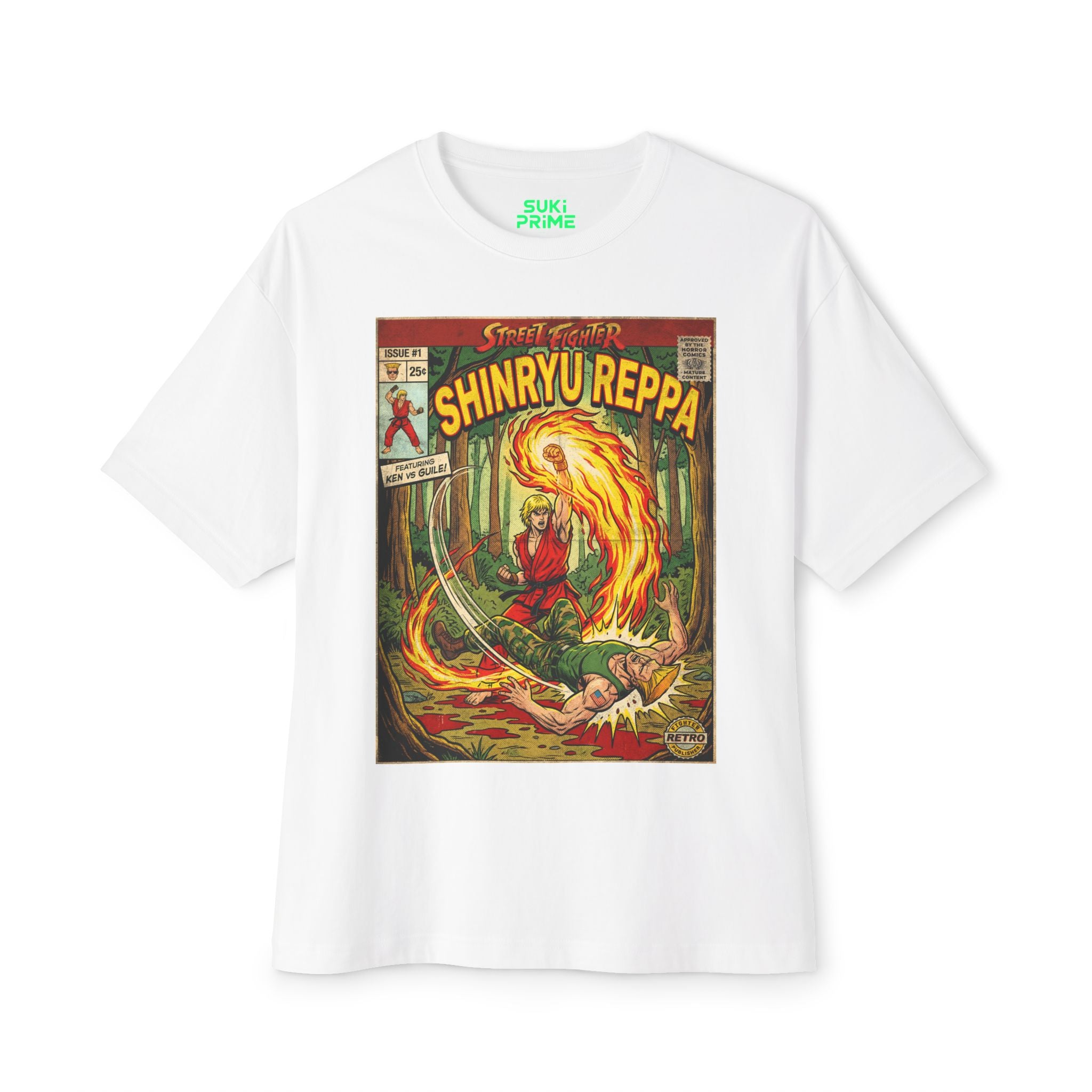 Ken Street Fighter Comic Cover Oversized T-Shirt