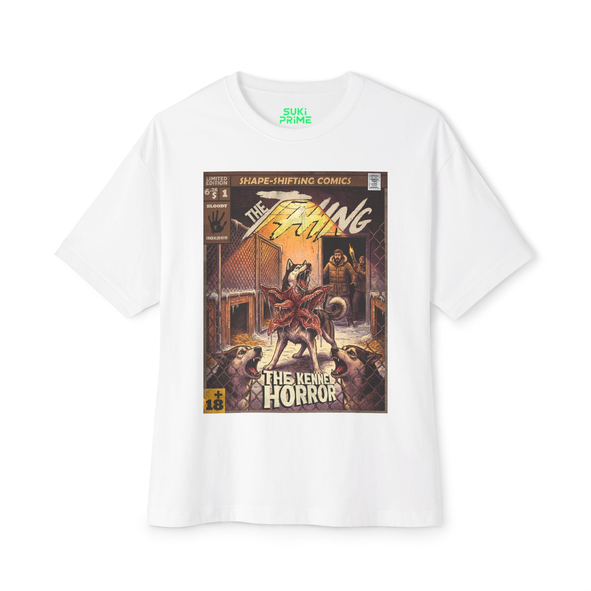 The Thing Movie Comic Cover Oversized T-Shirt