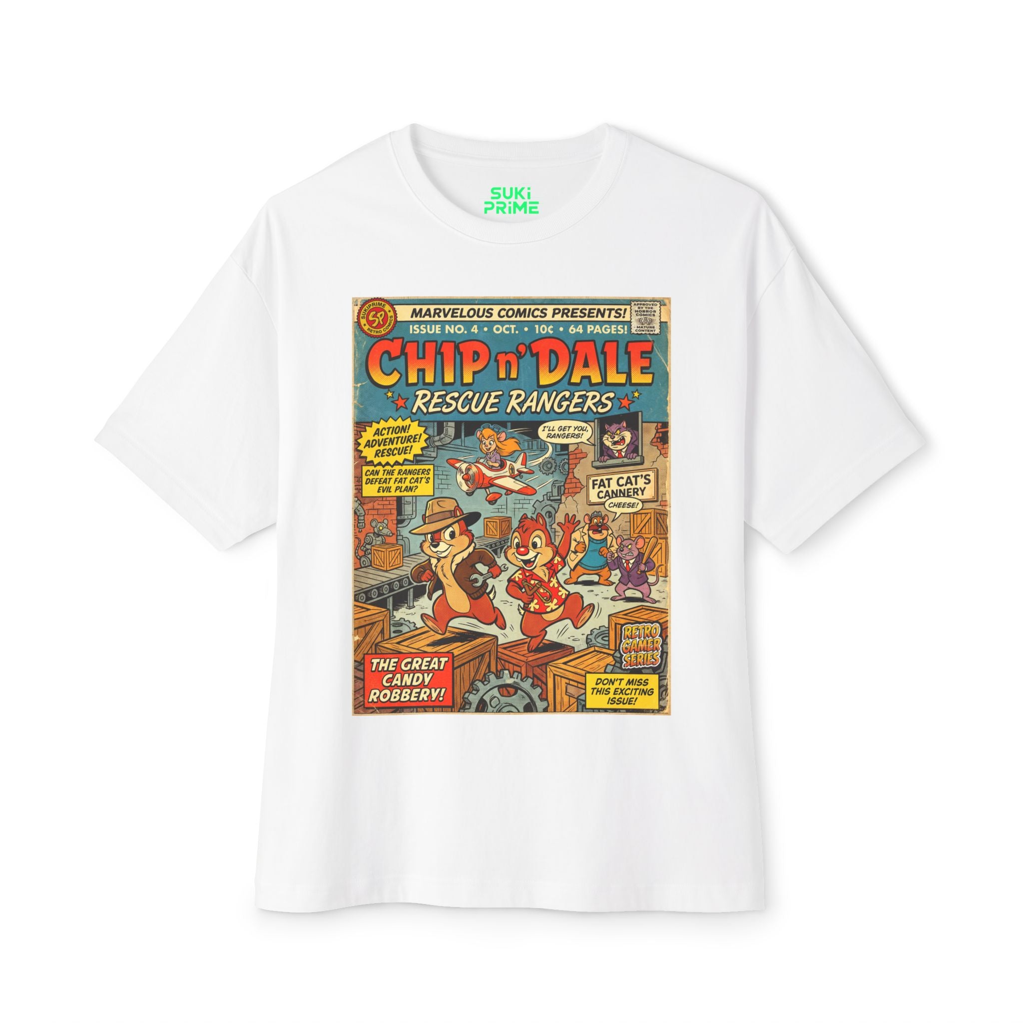 Chip 'n Dale Rescue Rangers Comic Art Oversized T-Shirt