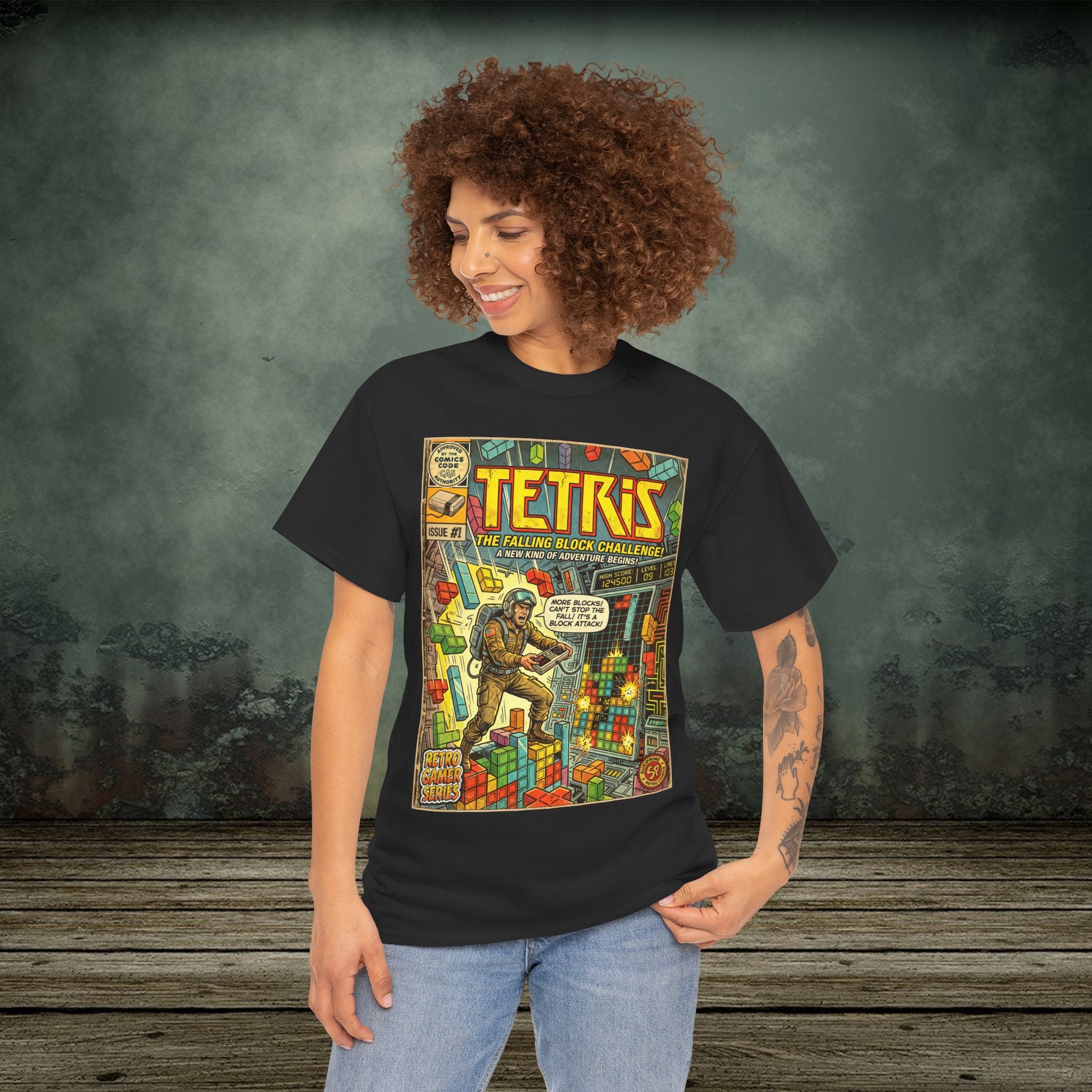 Tetris Comic Cover T-Shirt by SukiPrime