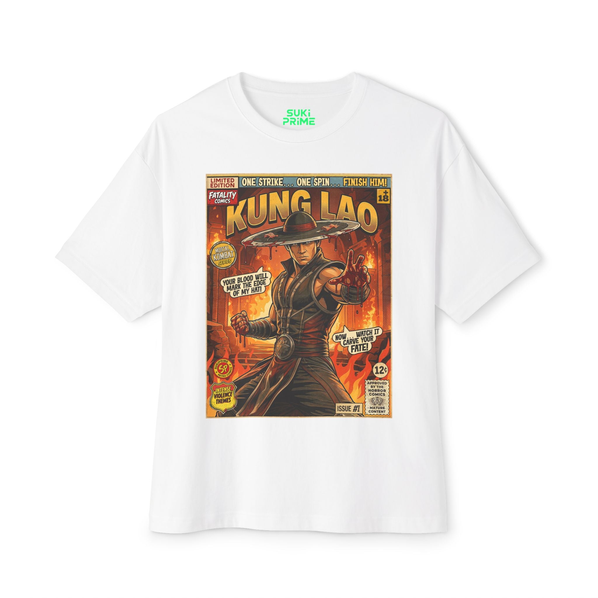 Kung Lao Mortal Kombat Comic Art Oversized T-Shirt