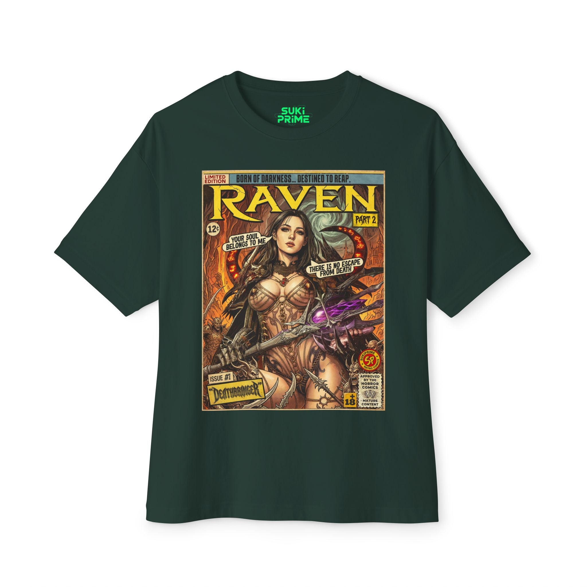 Raven 2 Deathbringer Comic Art Oversized T-Shirt