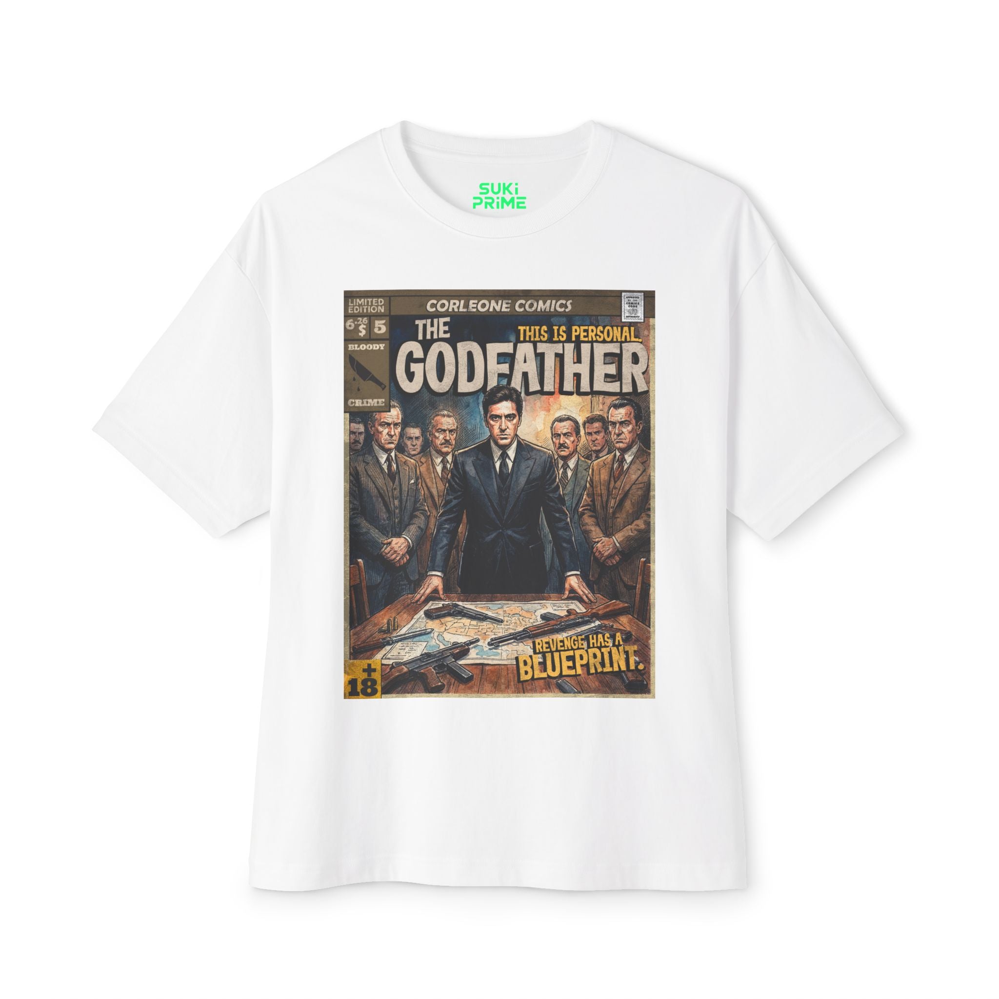 The Godfather Movie Comic Cover Oversized T-Shirt