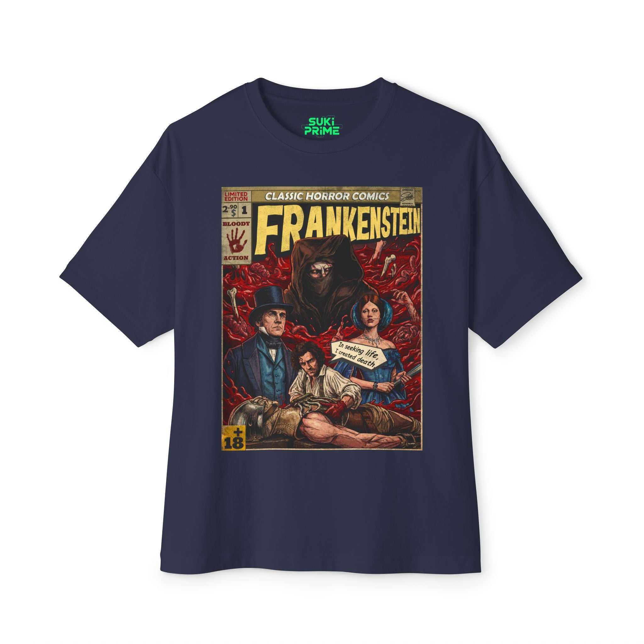 Frankenstein Movie Comic Cover Oversized T-Shirt