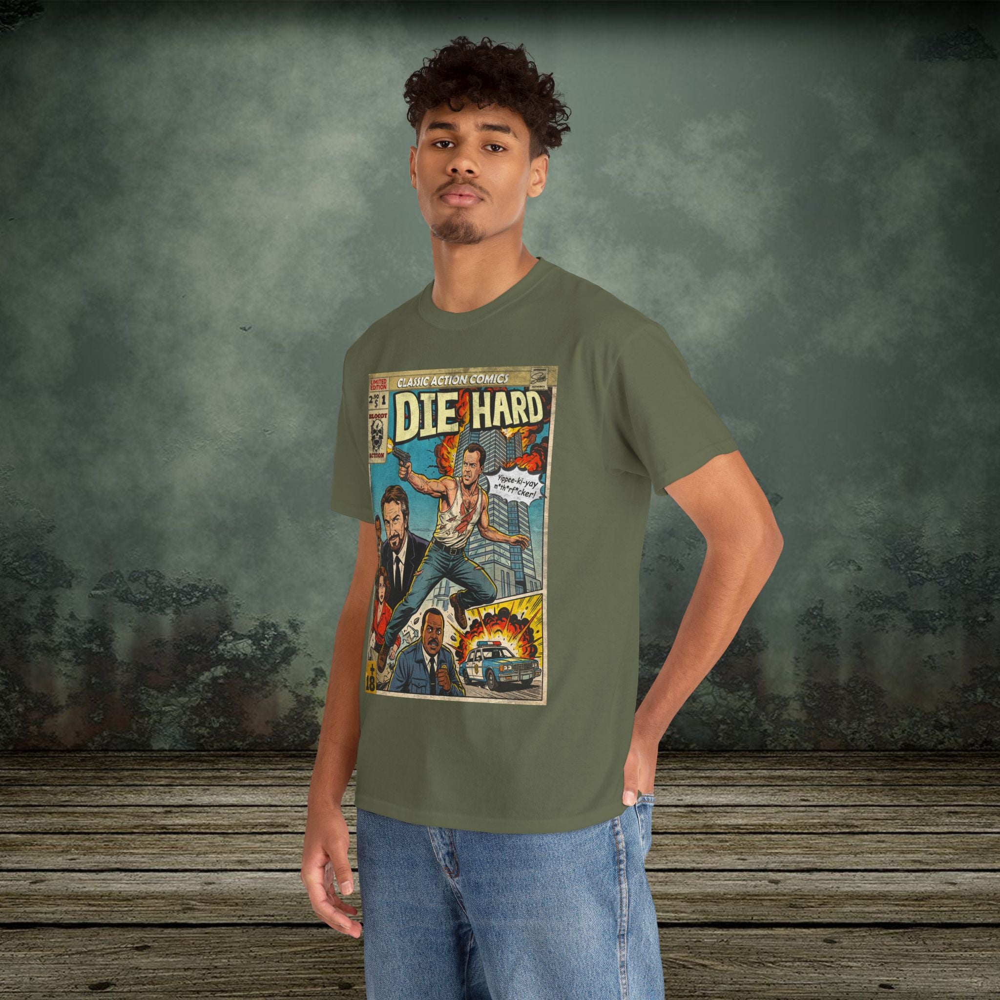 Die Hard Comic Retro Classic Vintage Movie T-Shirt