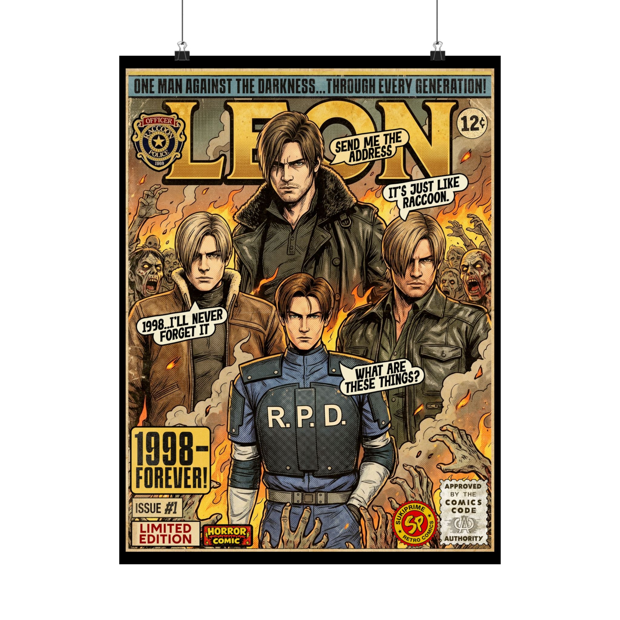 Resident Evil Leon Comic Art Poster by SukiPrime