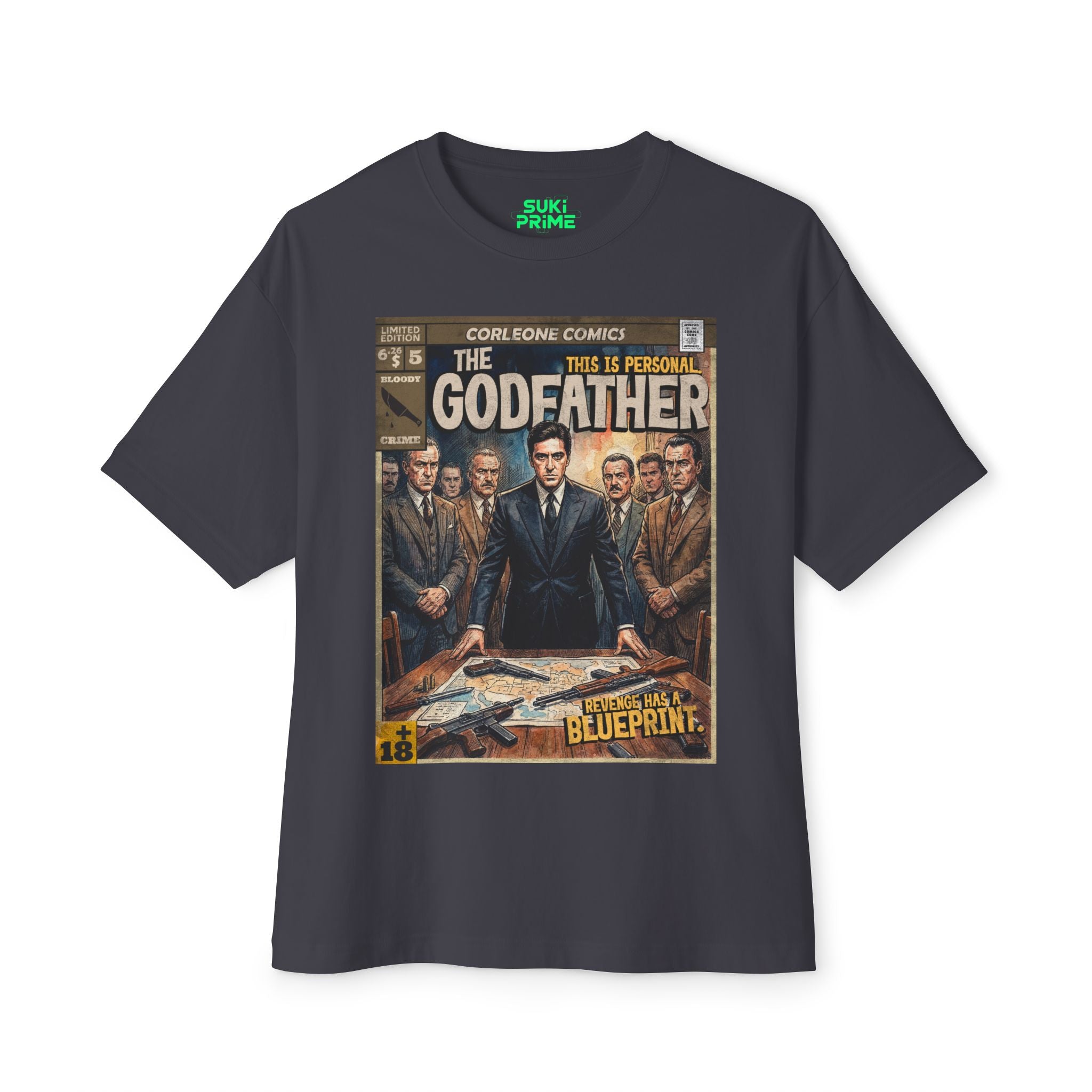 The Godfather Movie Comic Cover Oversized T-Shirt