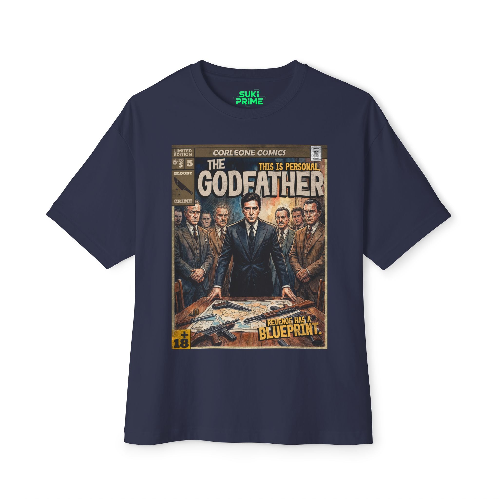 The Godfather Movie Comic Cover Oversized T-Shirt