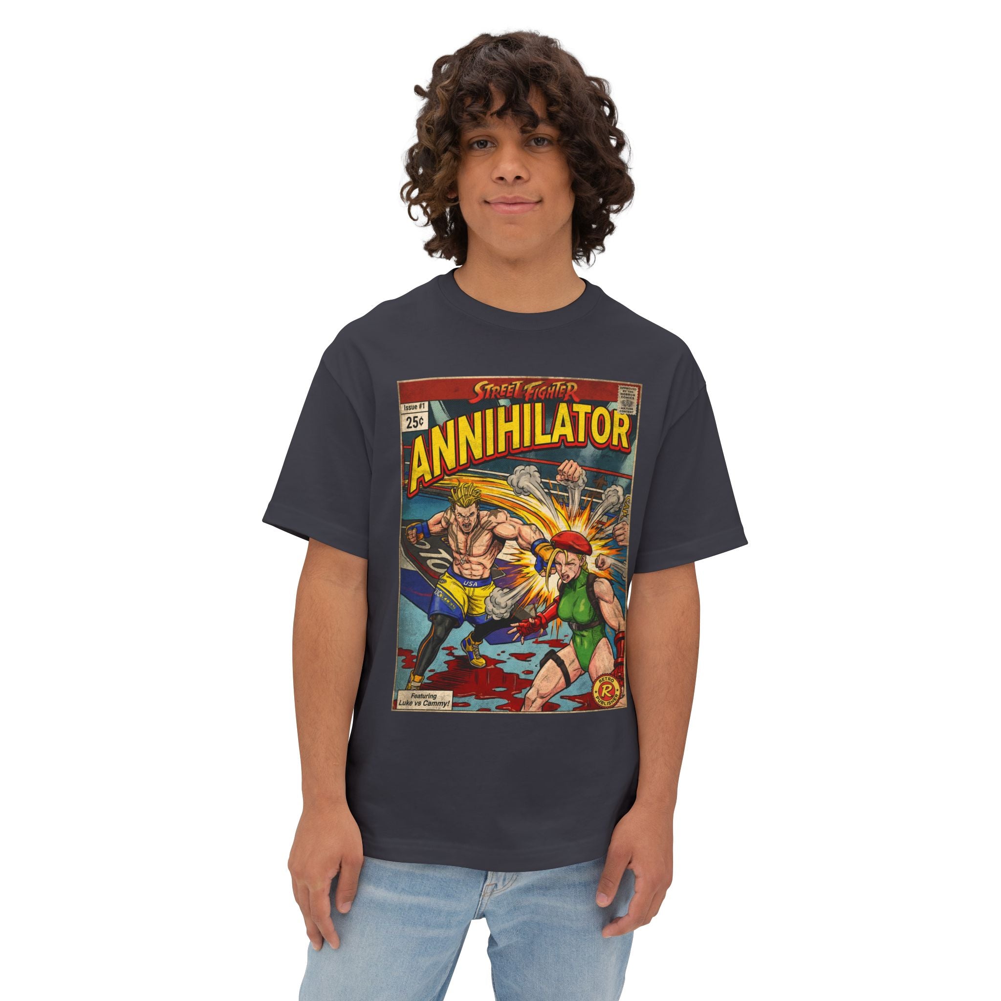 Luke Street Fighter Comic Cover Oversized T-Shirt