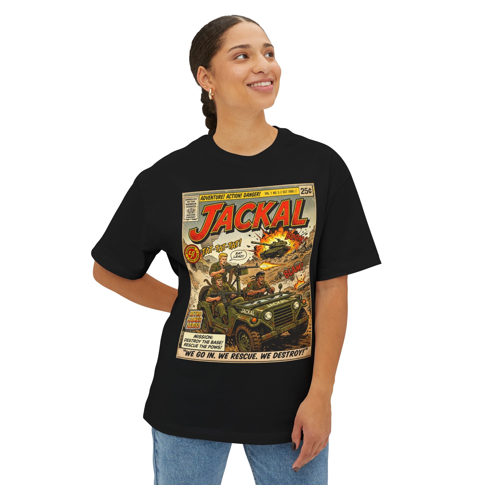 Jackal Comic Art Oversized T-Shirt