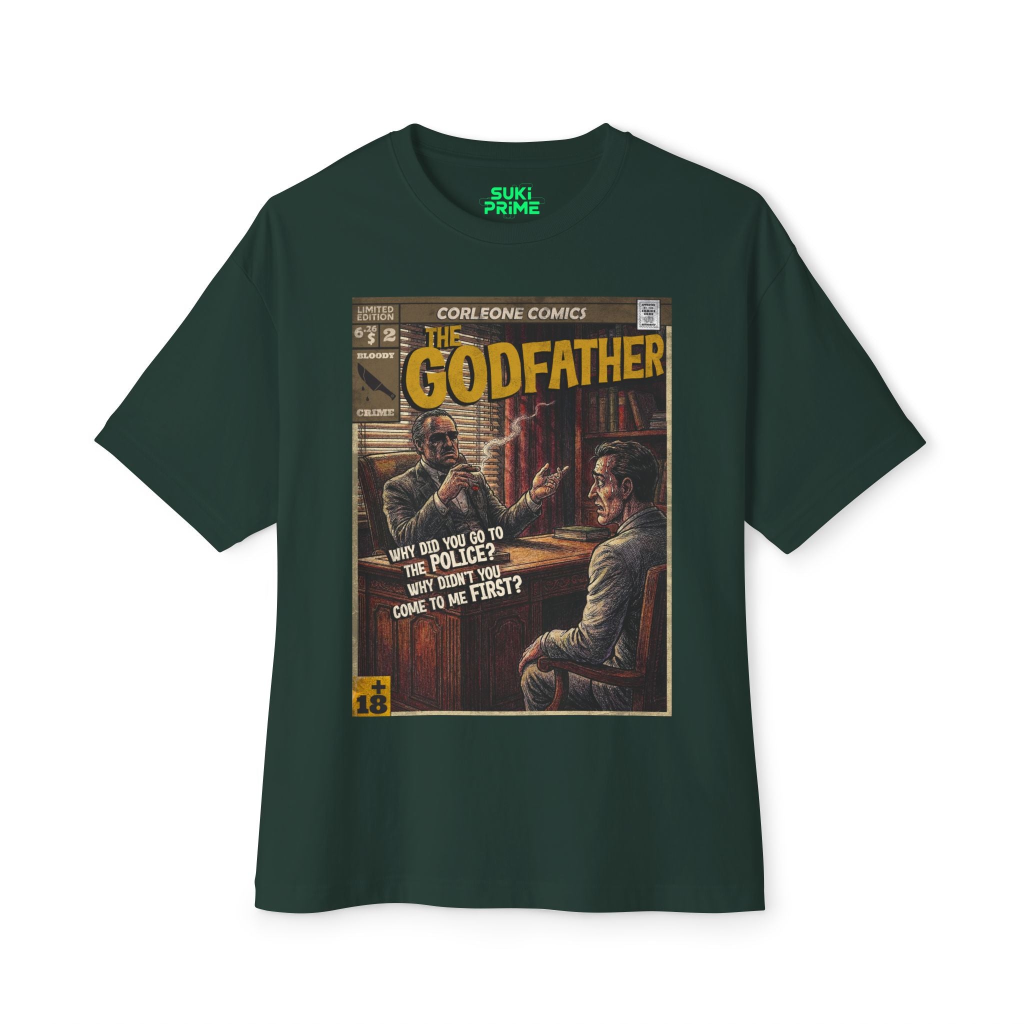 The Godfather Movie Comic Cover Oversized T-Shirt
