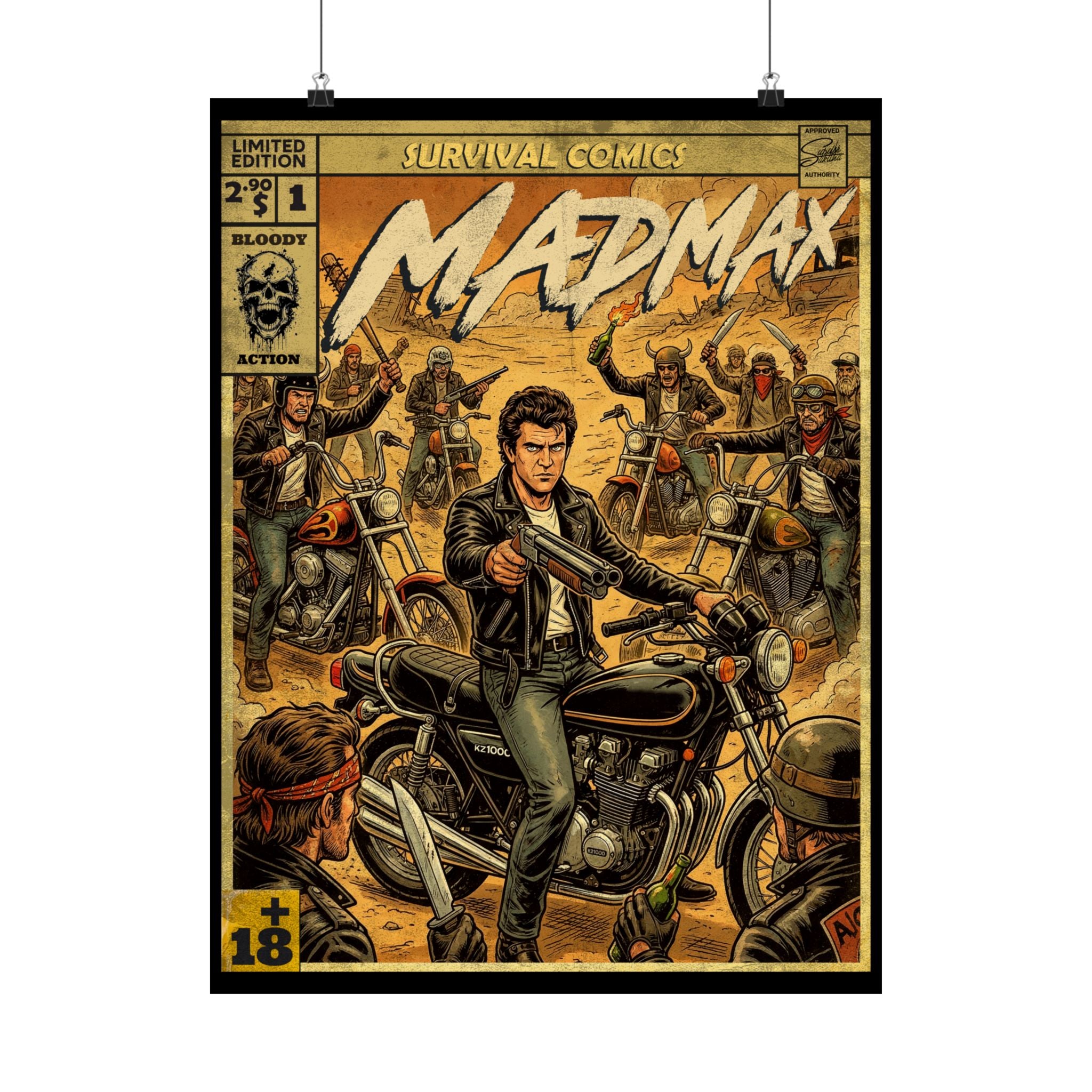 Madmax Movie Comic Satin Poster (300gsm) 18″ x 24″ (Vertical)
