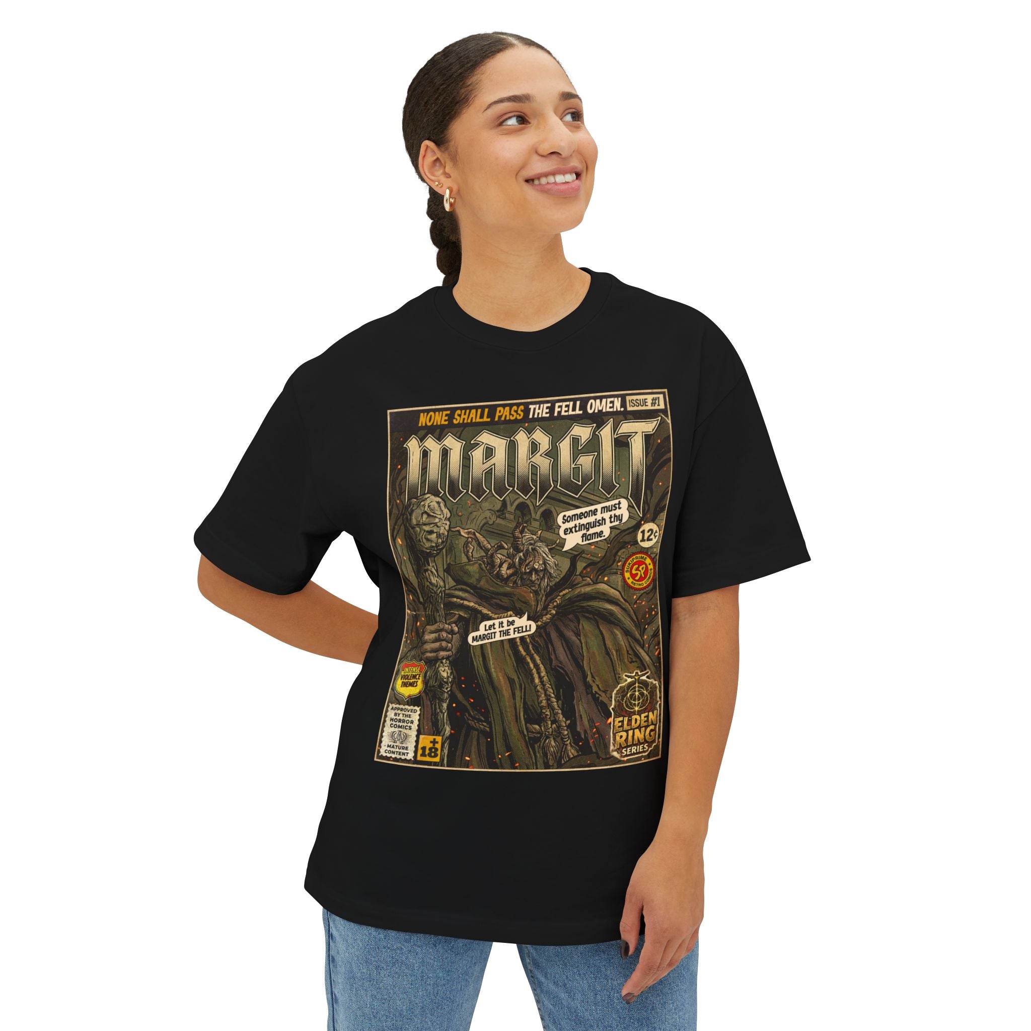 Margit Elden Ring Comic Art Oversized T-Shirt