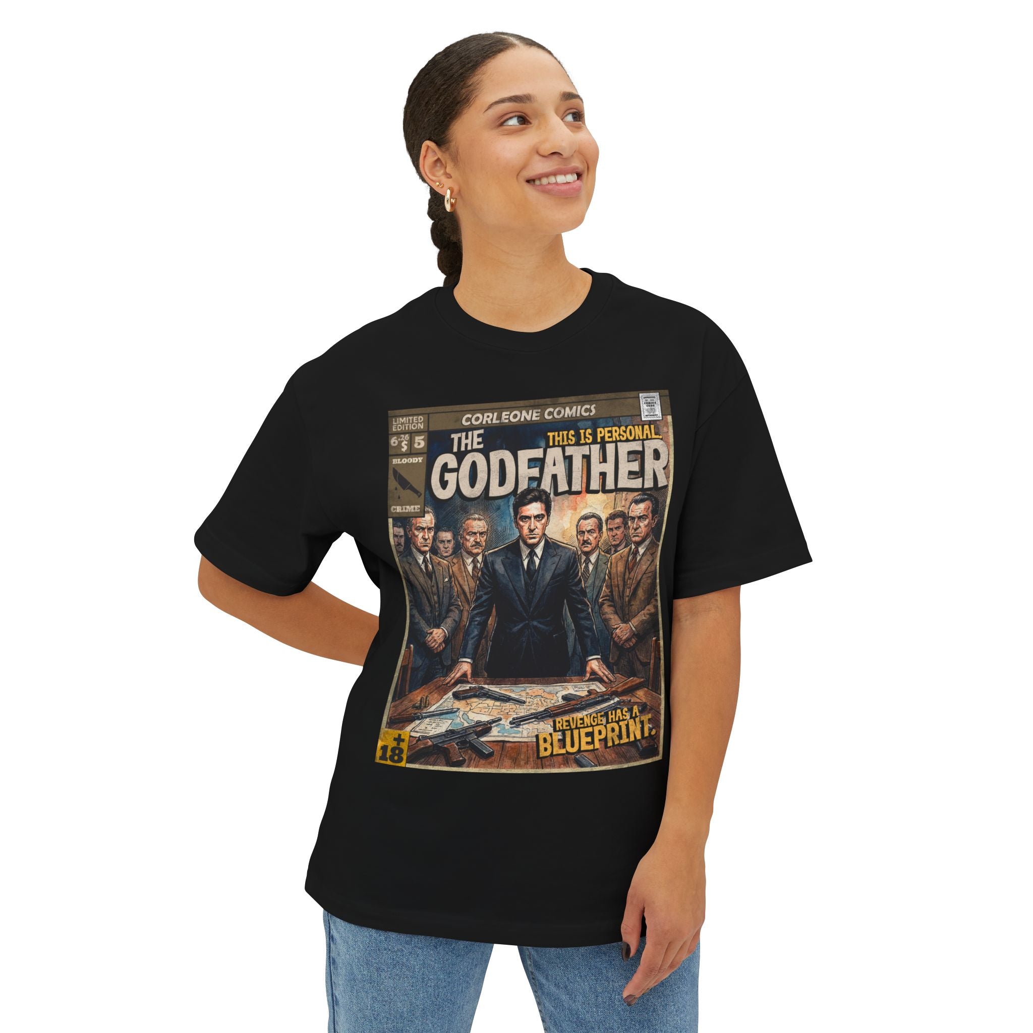 The Godfather Movie Comic Cover Oversized T-Shirt