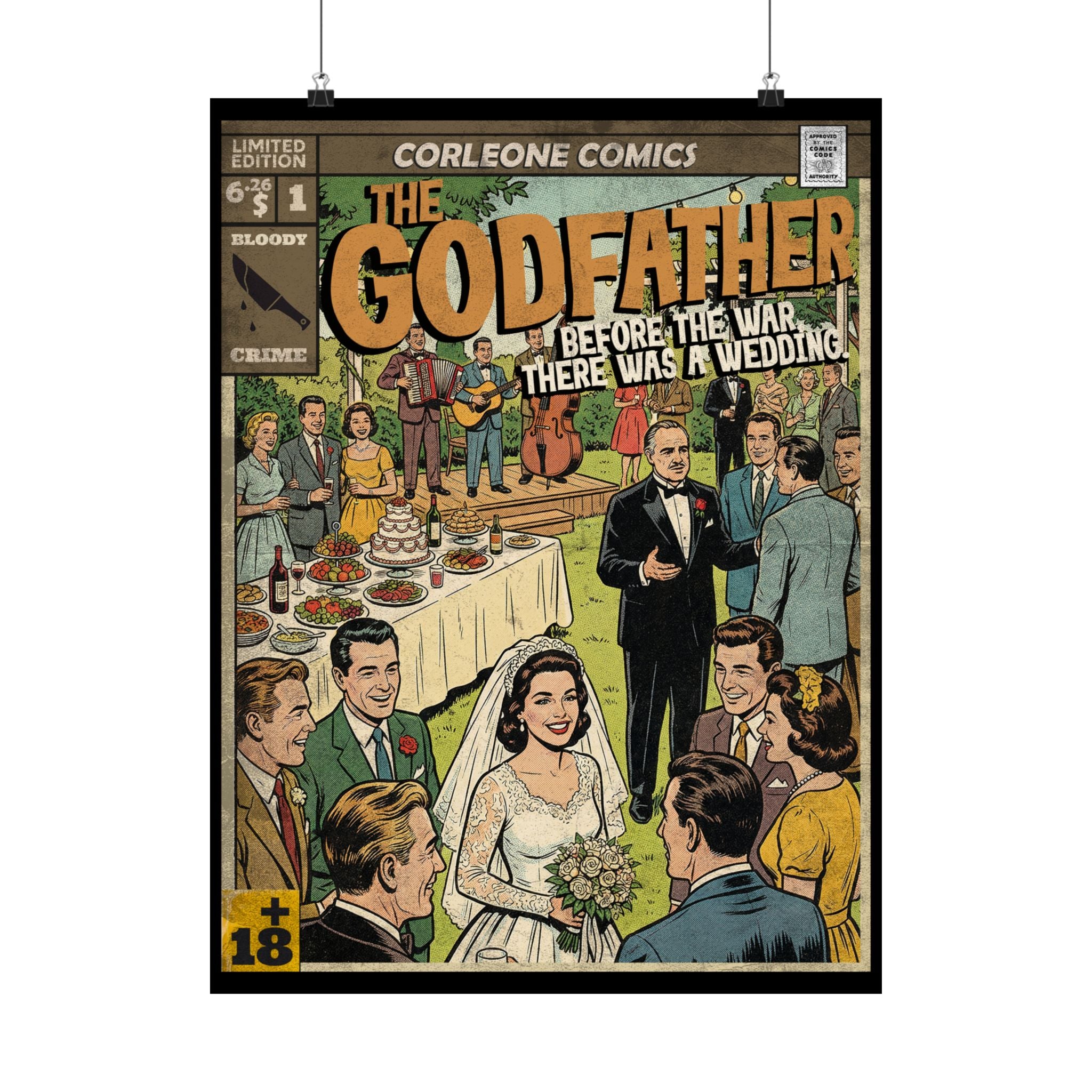 The Godfather Movie Comic Satin Poster (300gsm) 18″ x 24″ (Vertical)