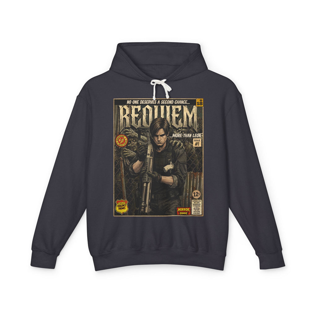 Resident Evil Requiem Comic Cover Gaming Hoodie featuring unique vintage comic cover art. High-quality gaming apparel for retro fans by SukiPrime
