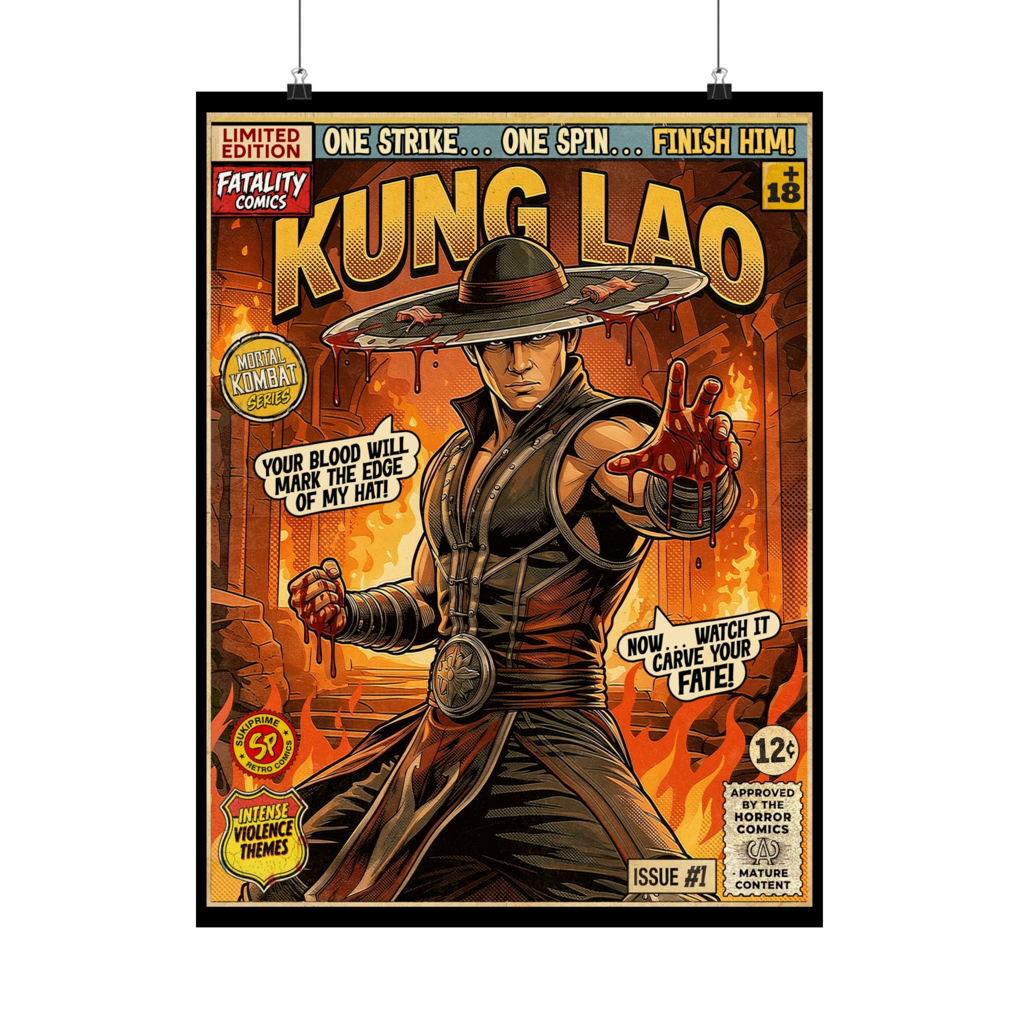 Kung Lao Mortal Kombat Comic Art Poster by SukiPrime