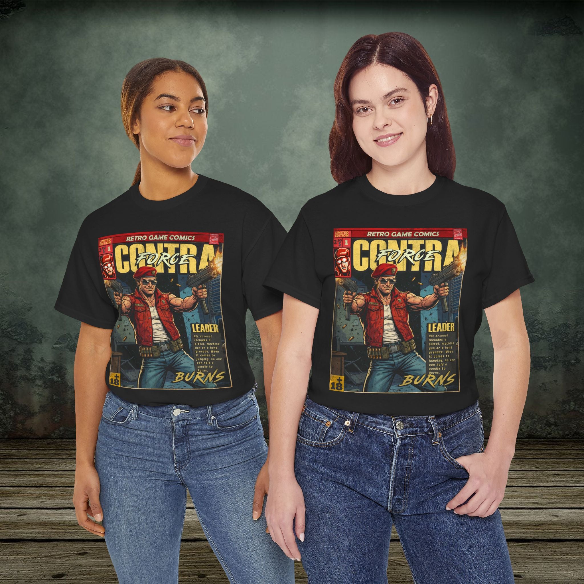 Contra Force | Burns | Vintage Retro Gaming T-Shirt