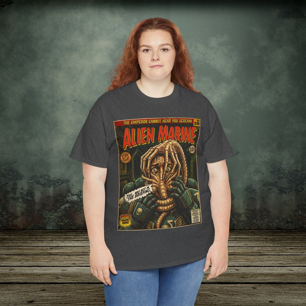 Alien Marine Vintage Comic Art Gaming T-Shirt
