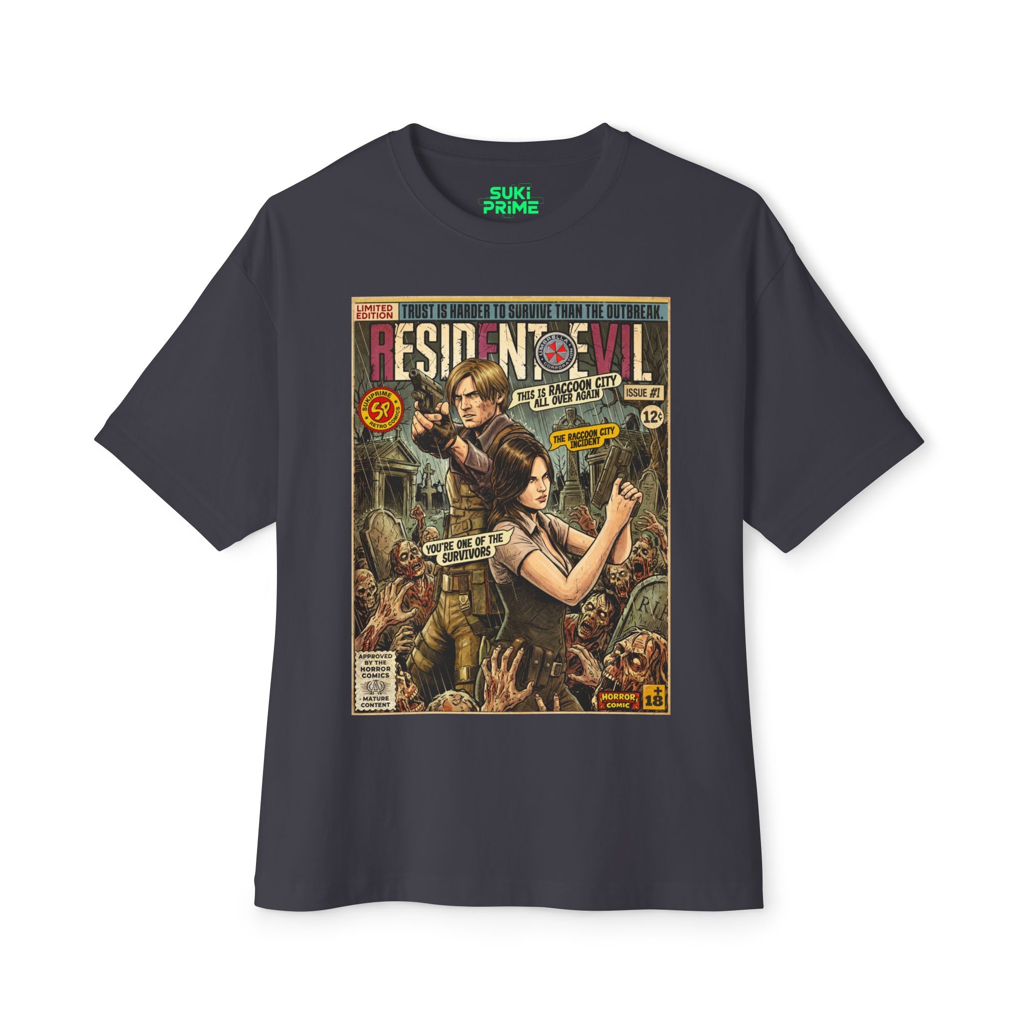 Resident Evil 6 Leon and Helena Comic Art Oversized T-Shirt