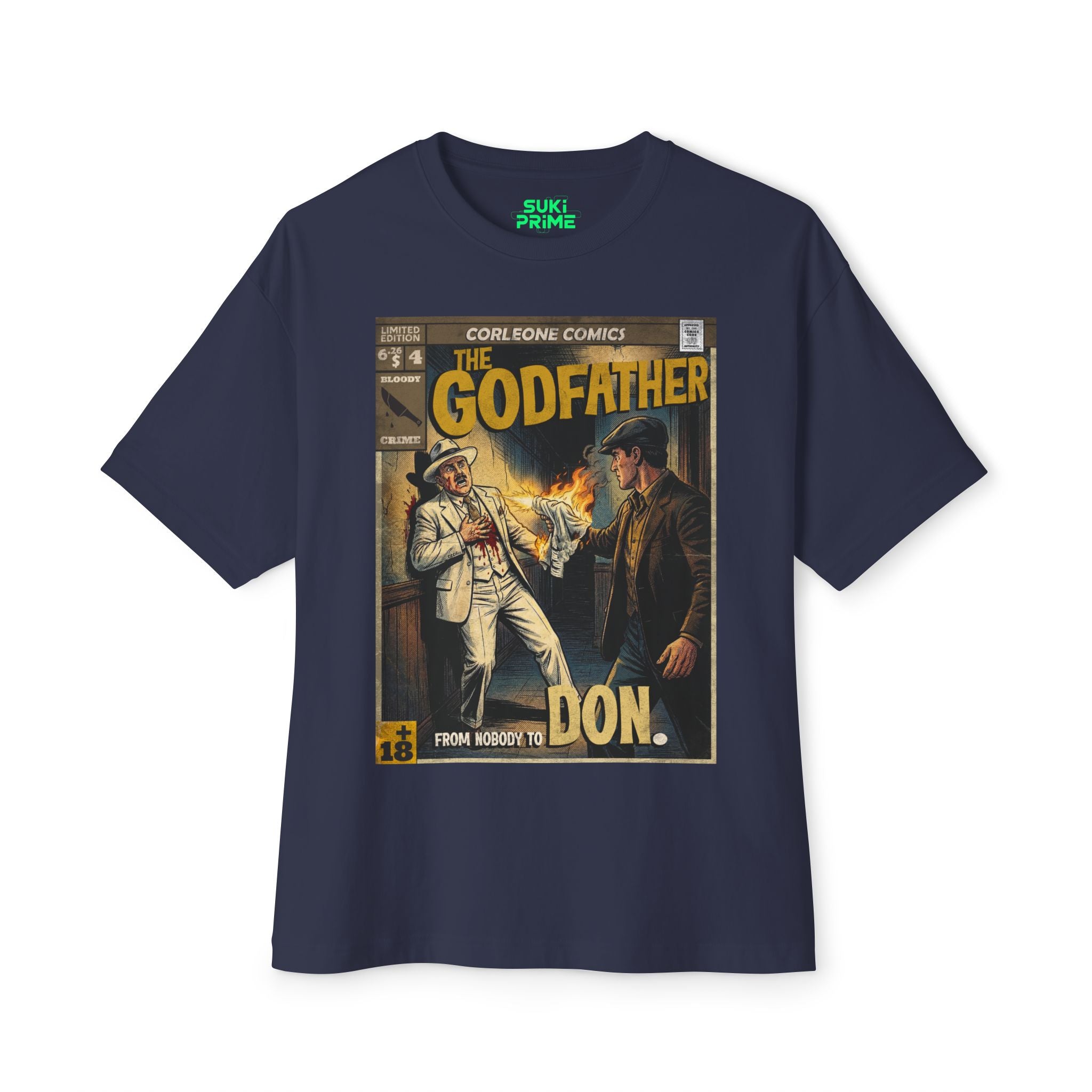 The Godfather Movie Comic Cover Oversized T-Shirt
