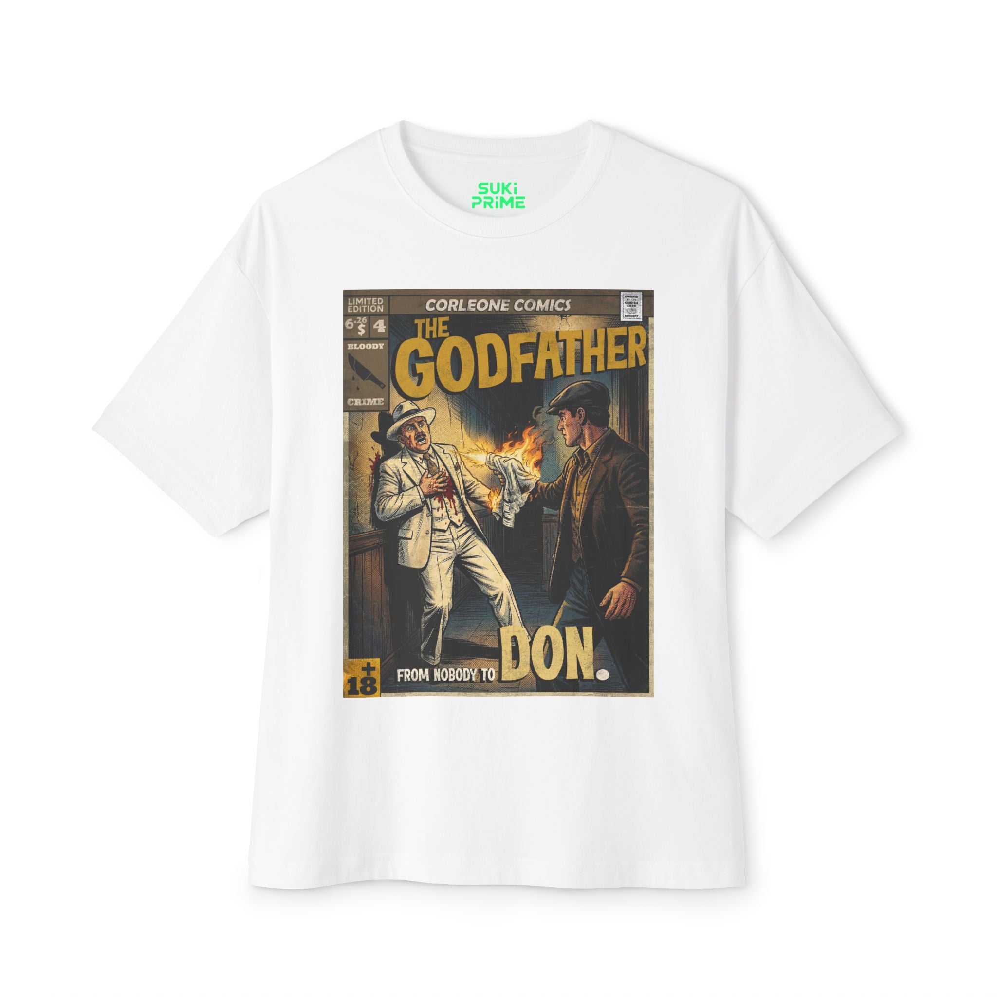 The Godfather Movie Comic Cover Oversized T-Shirt